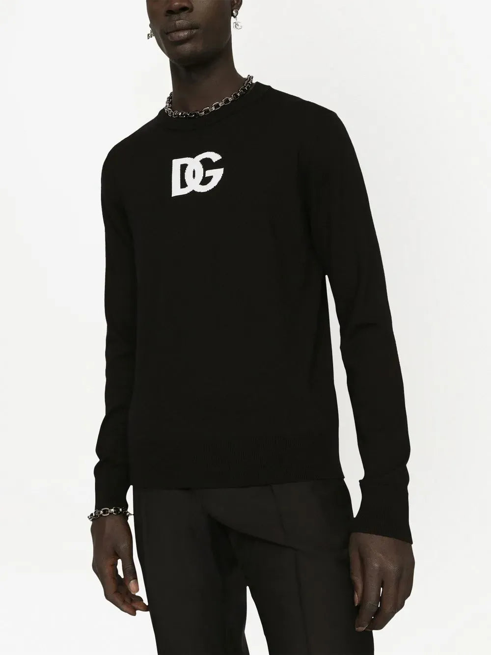 Dolce & Gabbana DG インターシャ編みウールセーター | Sendegaro US