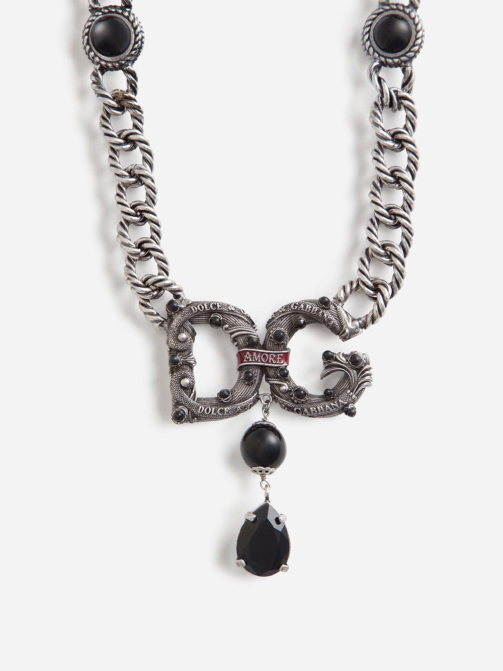 Dolce & Gabbana DG Logo And Rhinestone-Detailed Necklace