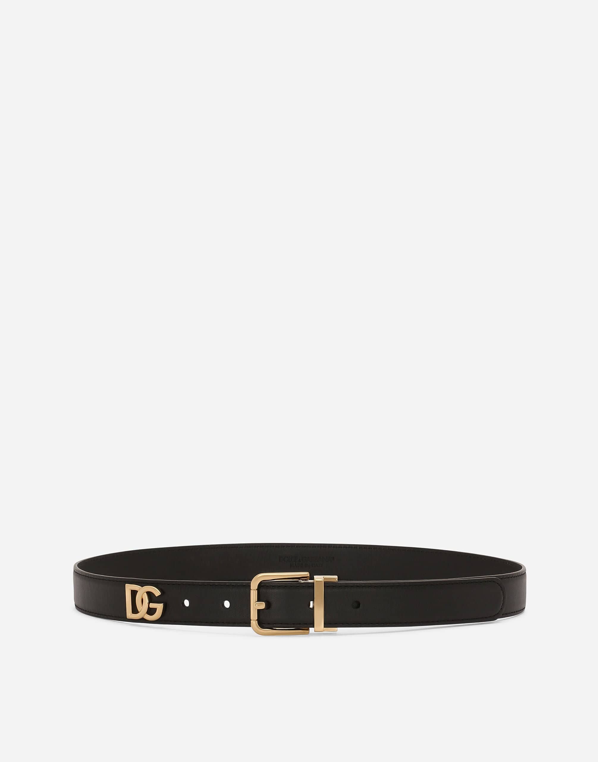 Dolce & Gabbana DG Logo Belt In Black