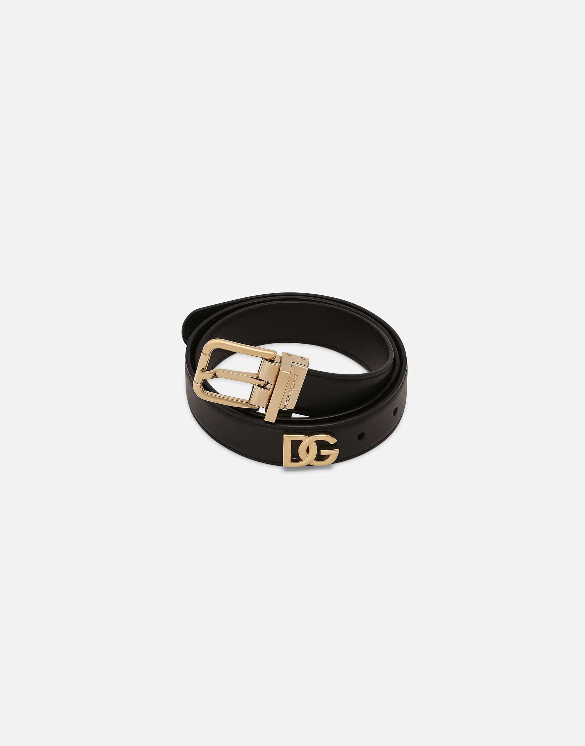 Dolce & Gabbana DG Logo Belt In Black