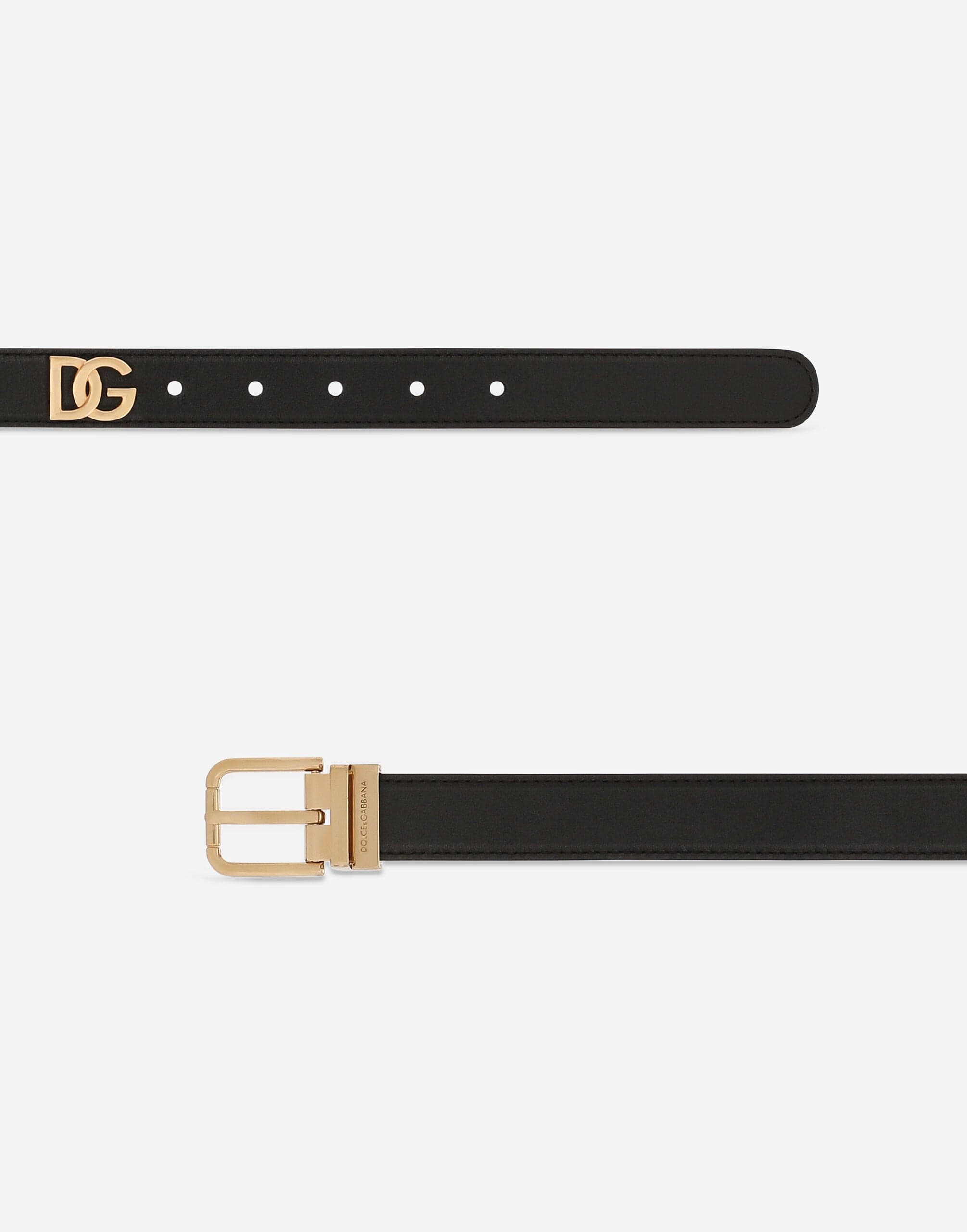 Dolce & Gabbana DG Logo Belt In Black