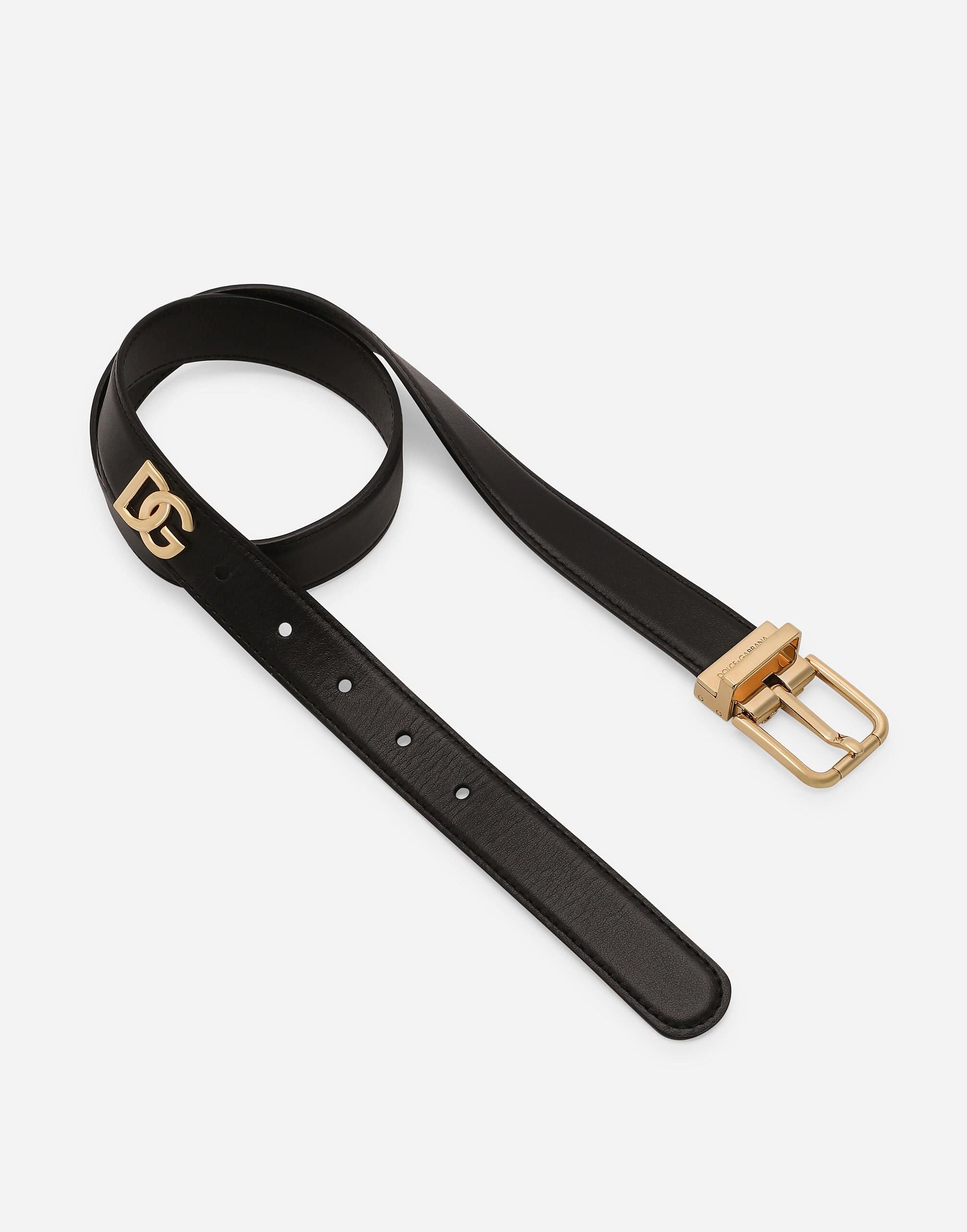 Dolce & Gabbana DG Logo Belt In Black