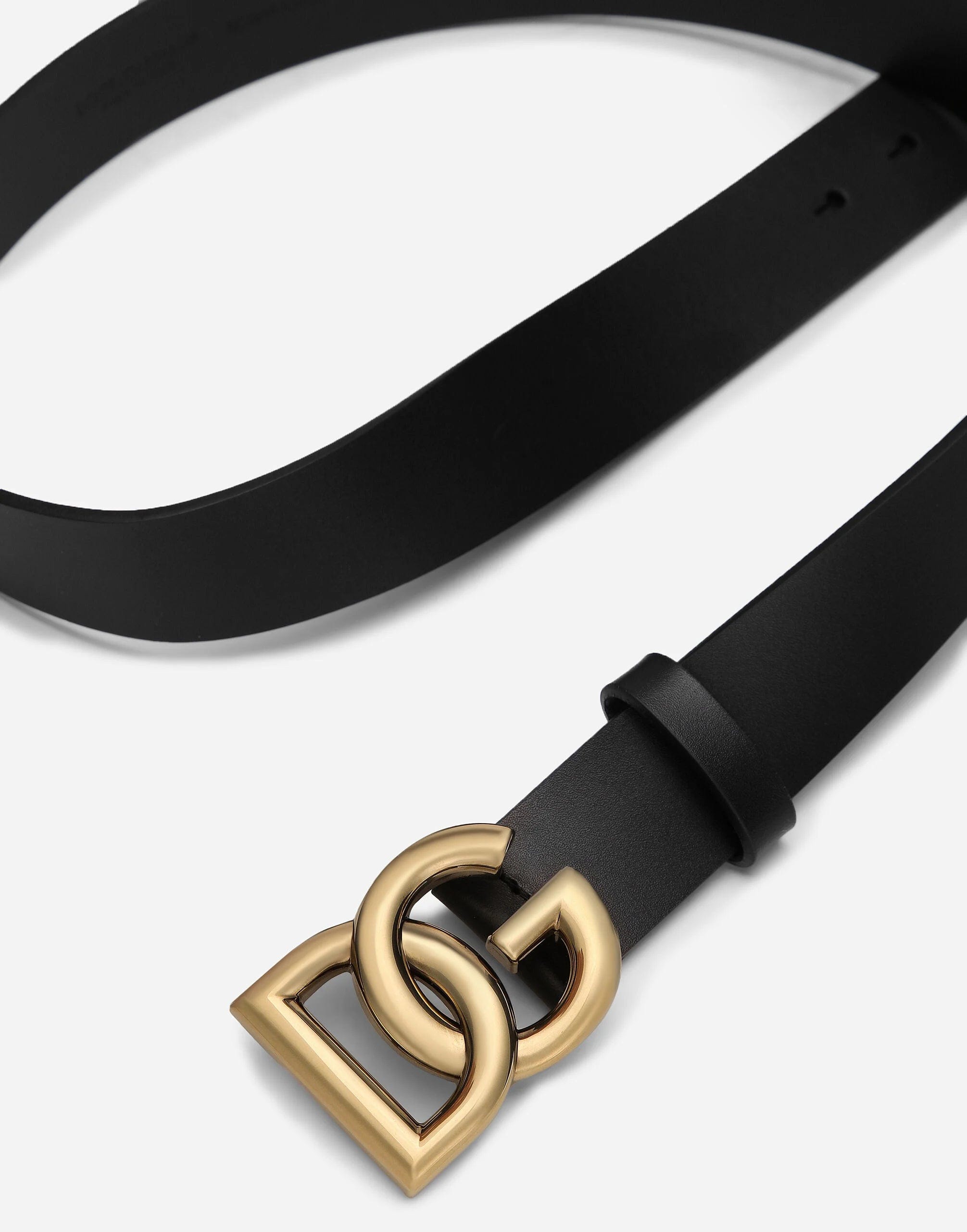 Dolce & Gabbana DG-Logo Calf-Leather Belt