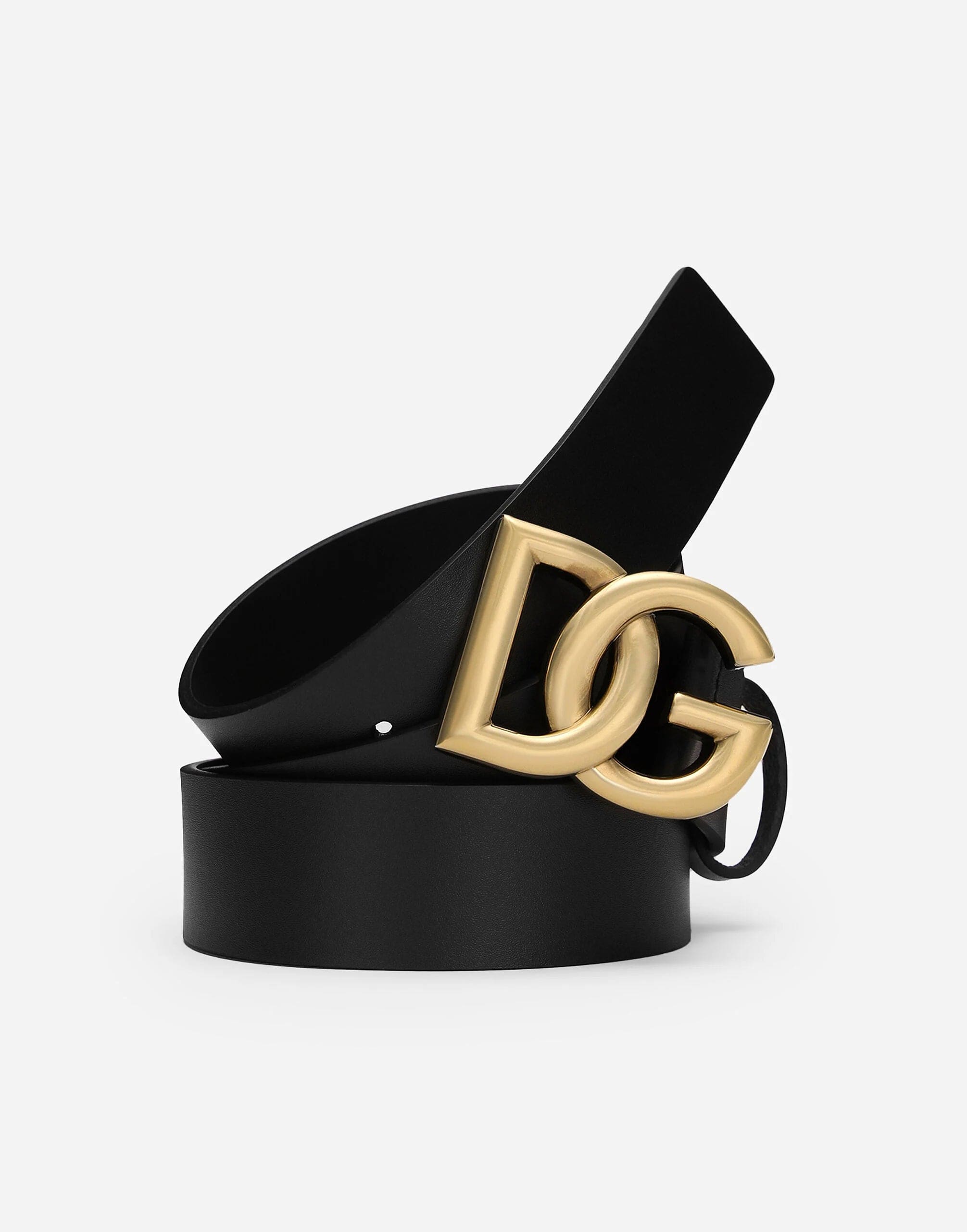 Dolce & Gabbana DG-Logo Calf-Leather Belt