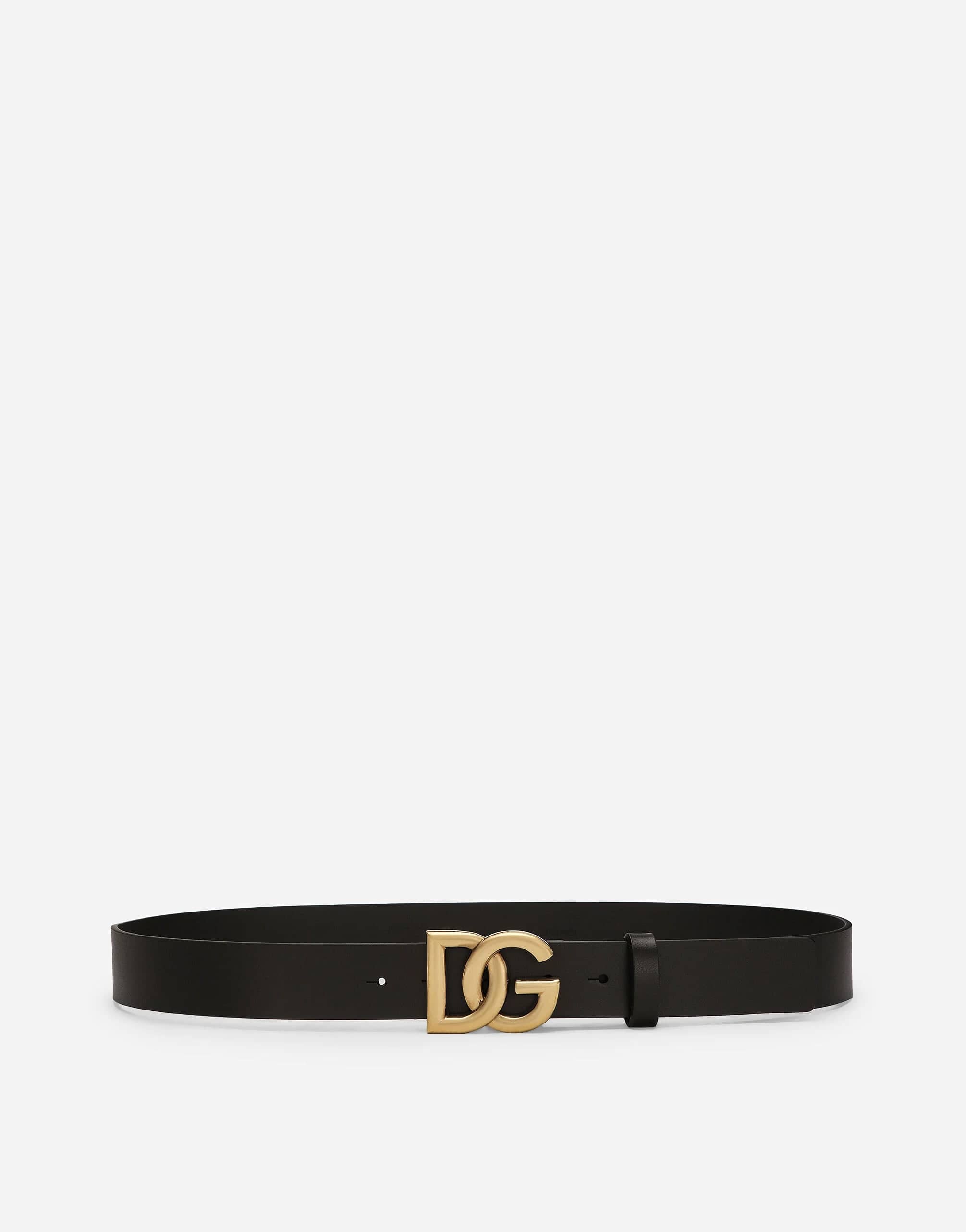 Dolce & Gabbana DG-Logo Calf-Leather Belt