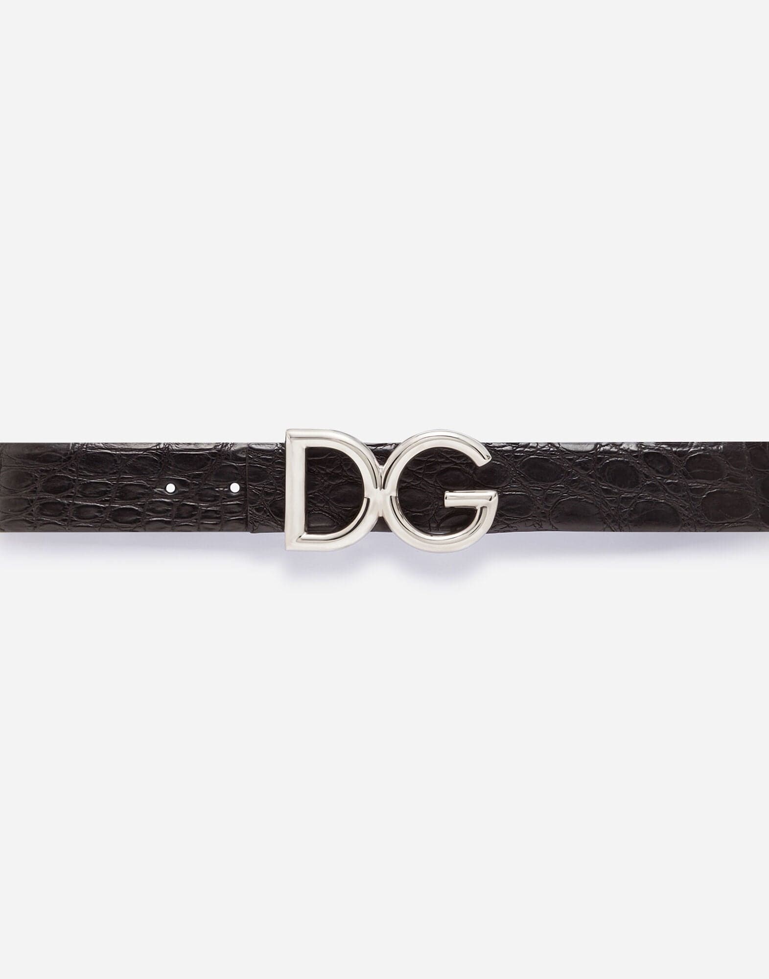 Dolce & Gabbana DG Logo Crocodile Belt