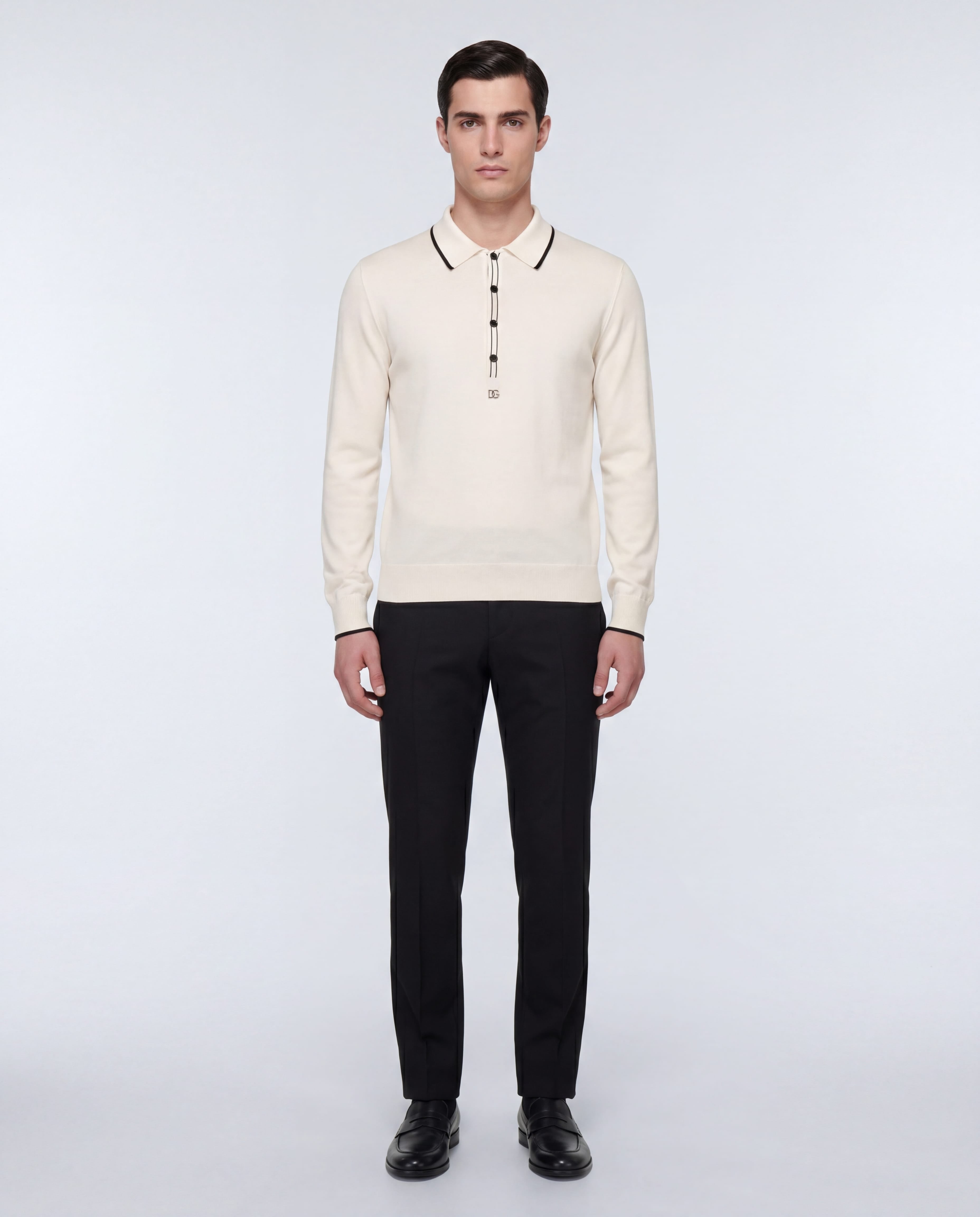 Dolce & Gabbana DG Logo Knit Polo Sweater - alternate view