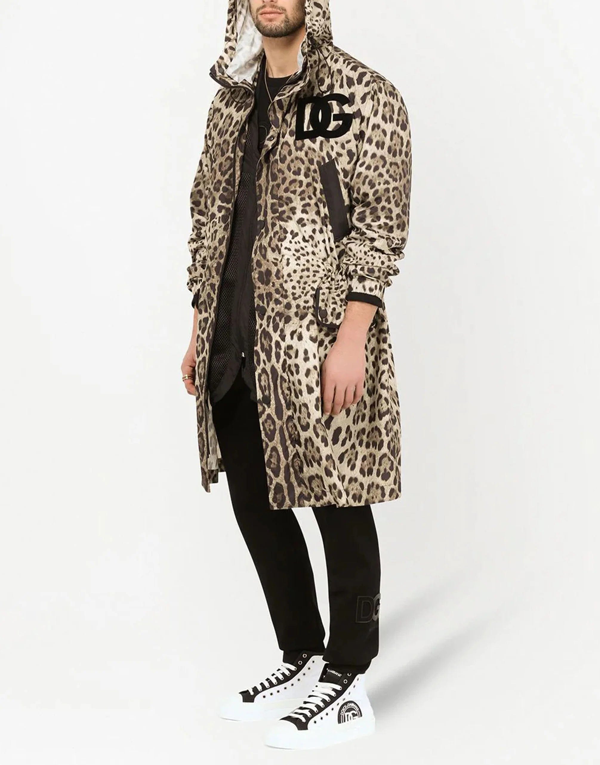 Dolce & Gabbana DG logo-patch leopard Print Jacket