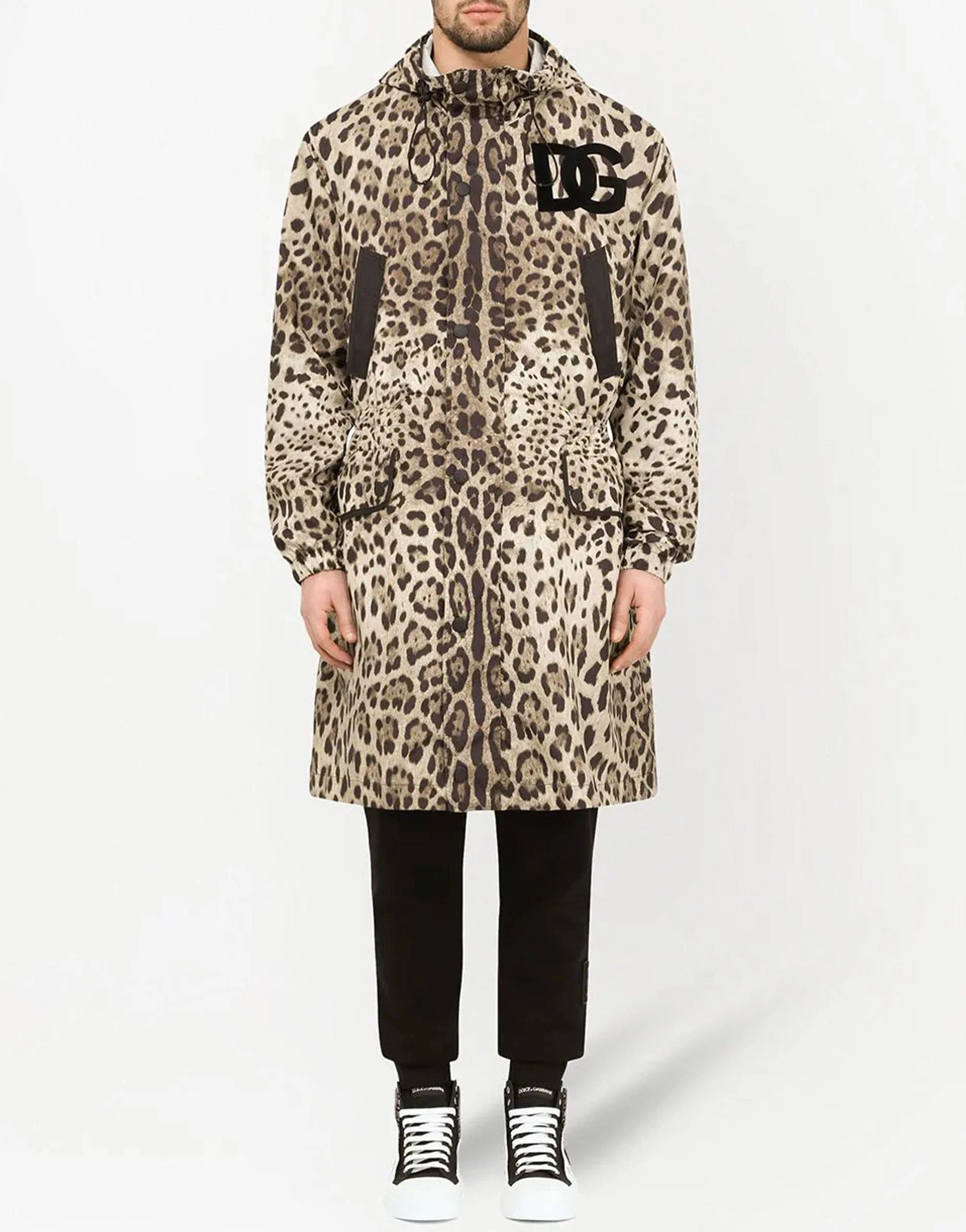 Dolce & Gabbana DG logo-patch leopard Print Jacket