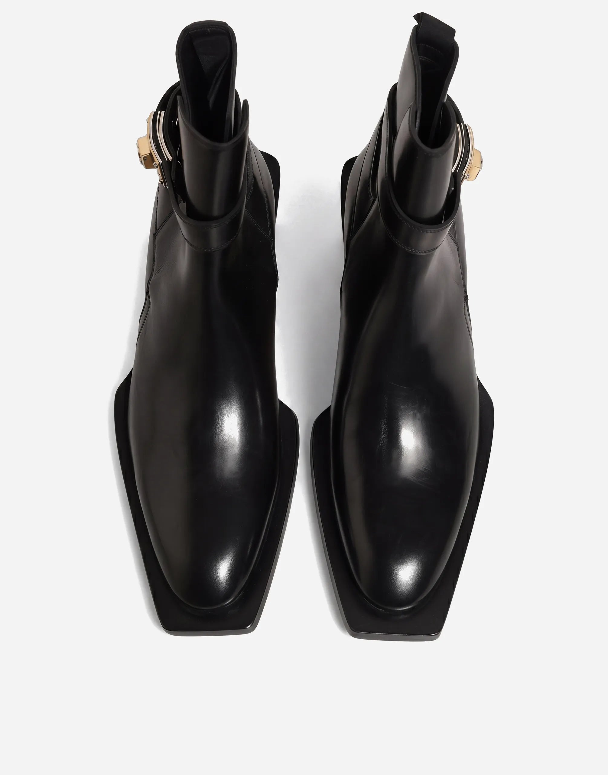 Dolce & Gabbana Dolce & Gabbana DG Logo Plaque Leather Harness Ankle Boots