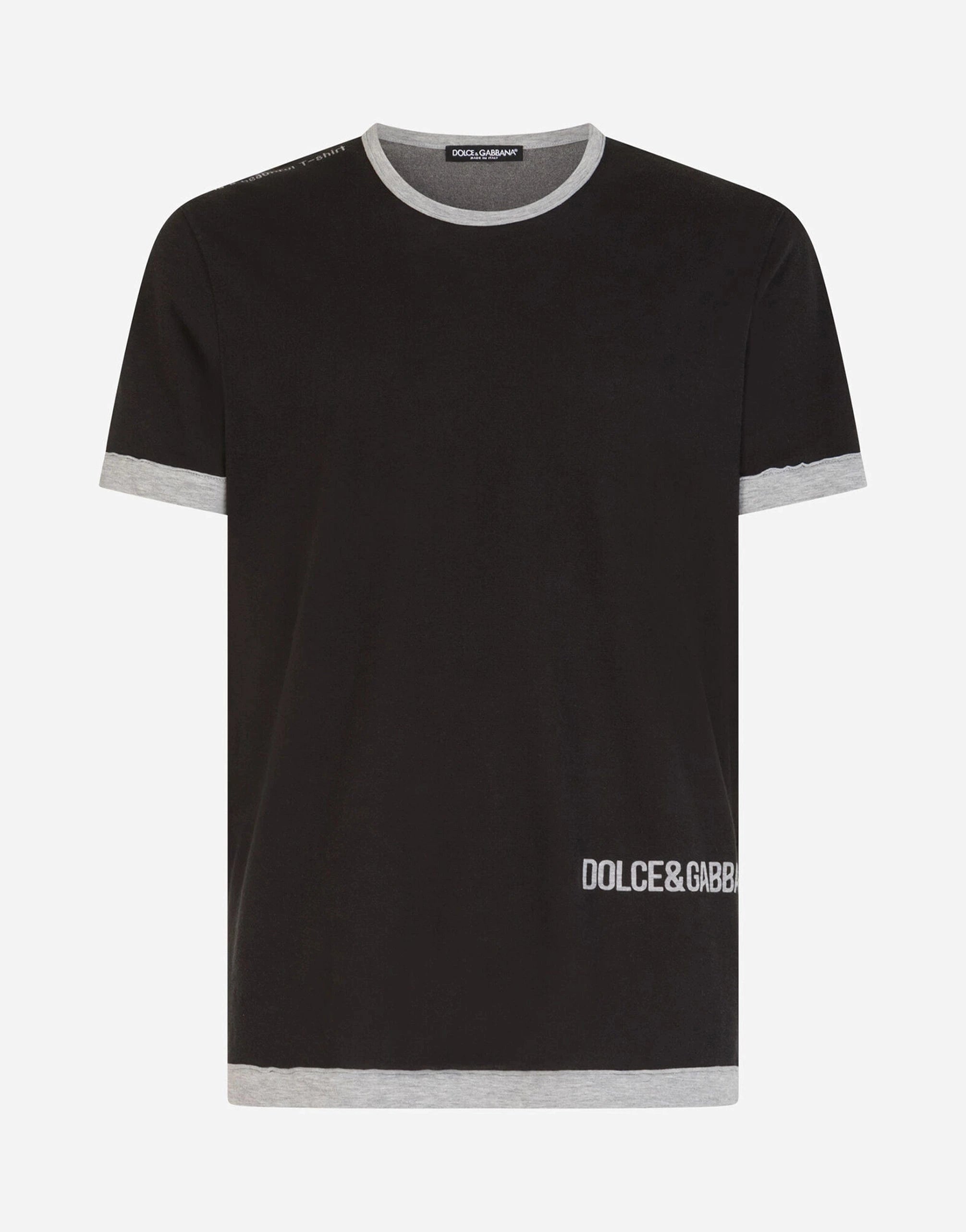 Dolce & Gabbana DG Logo Print Two-Tone T-Shirt