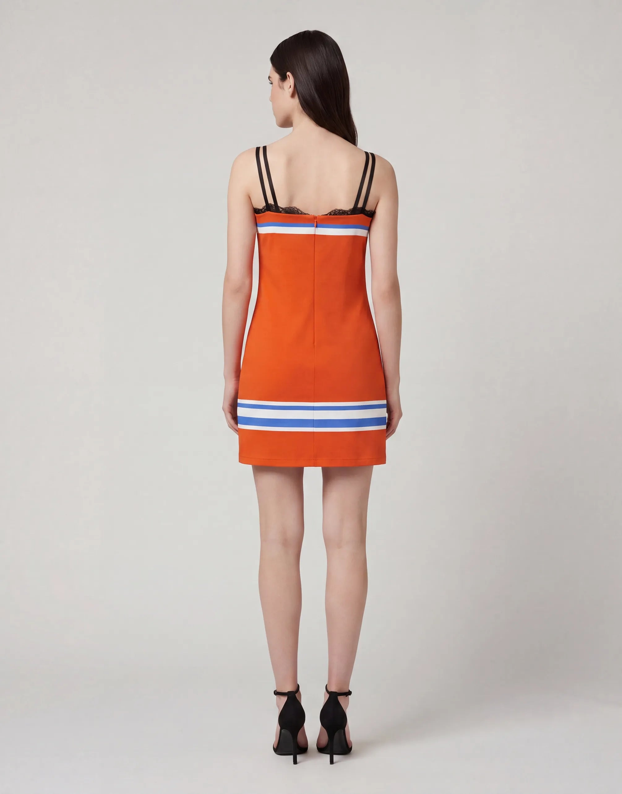 Dolce & Gabbana DG Logo Slip Mini Dress with Contrast Stripes