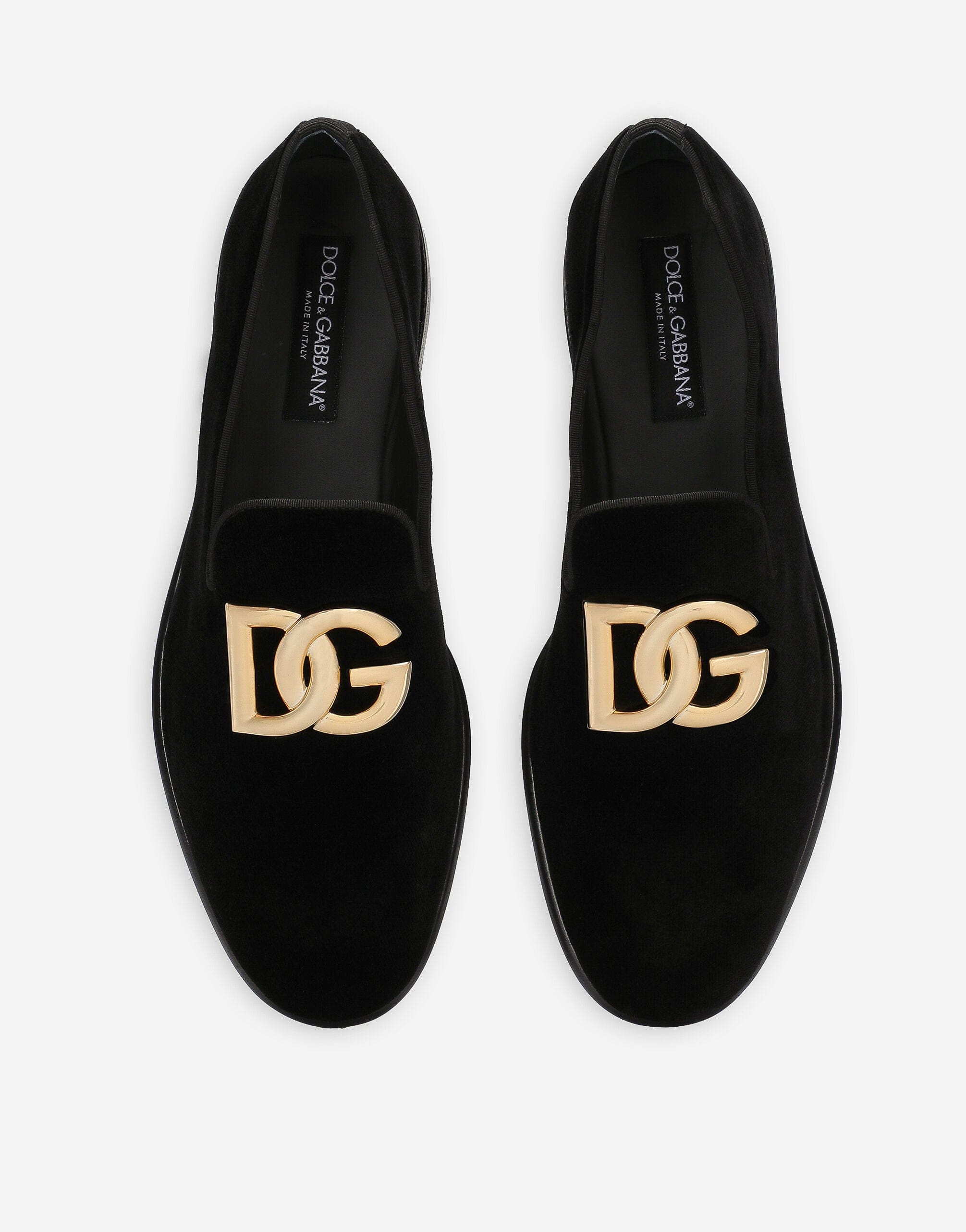 Dolce & Gabbana DG-Logo Velvet Slippers