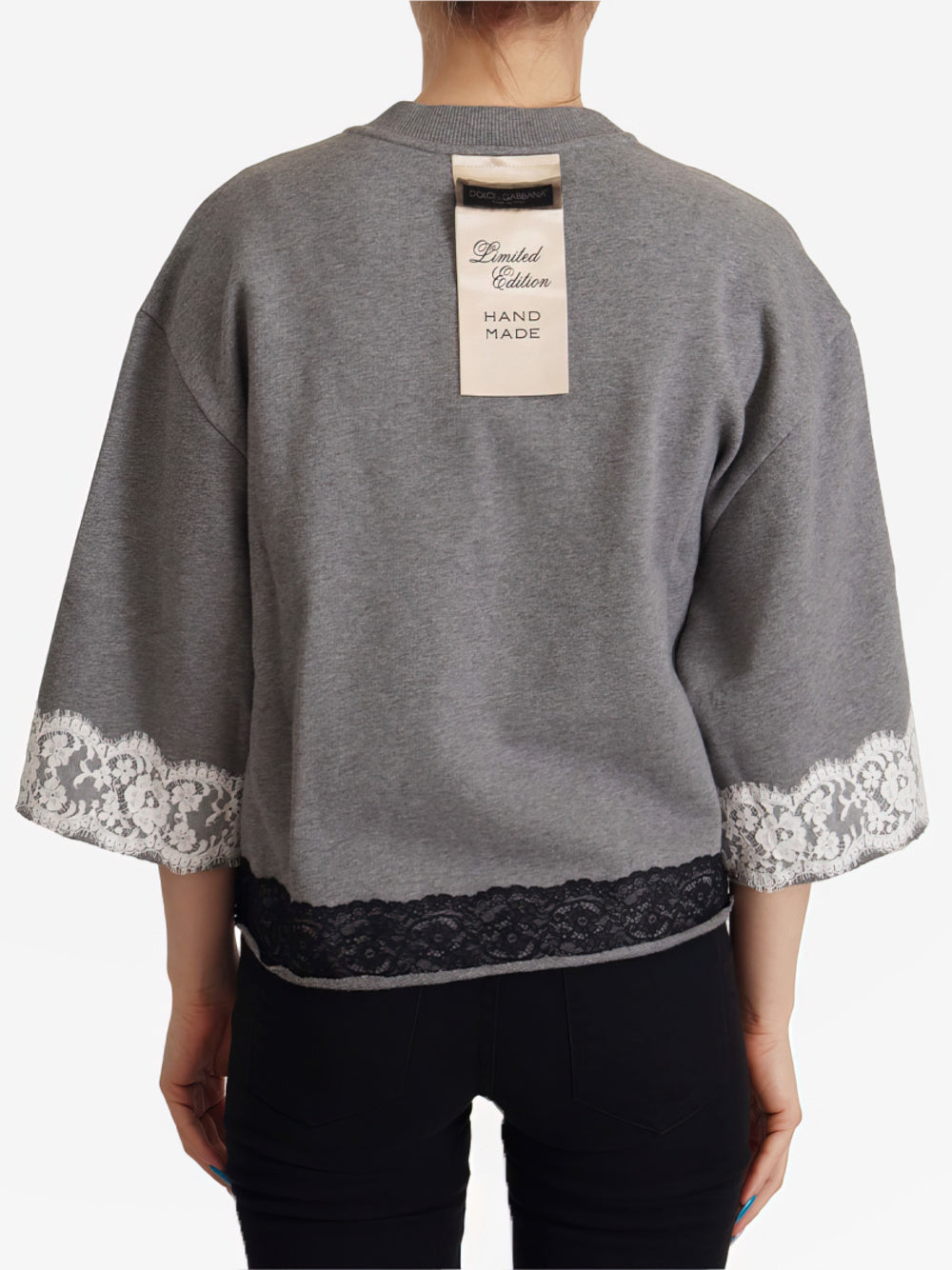 Dolce & Gabbana DG Love Lace-Trim Sweatshirt