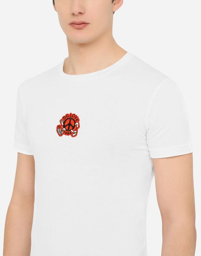 Dolce & Gabbana DG Love Patch Cotton T-Shirt | Sendegaro FR