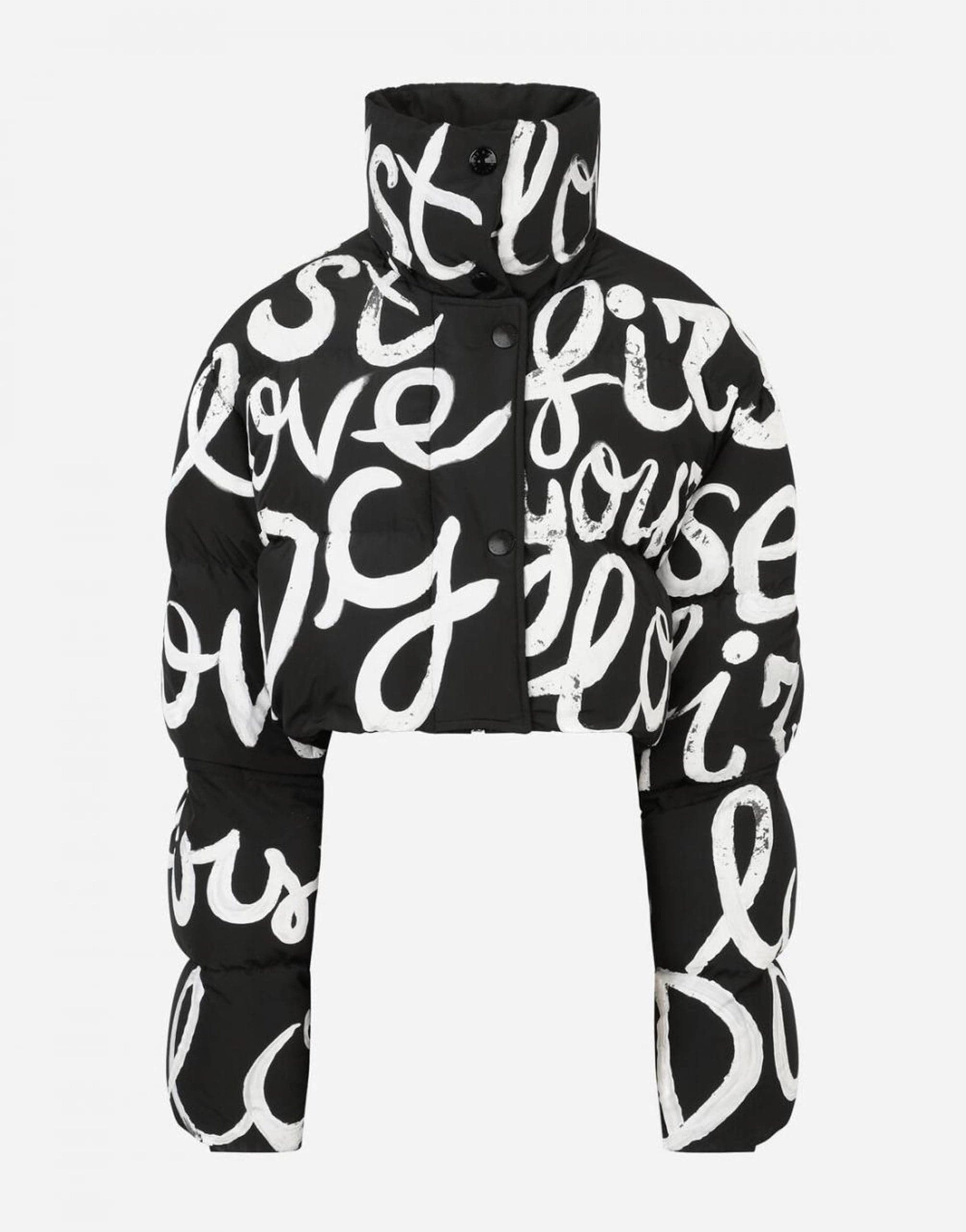 Dolce & Gabbana DG Love Yourself Print Down Jacket