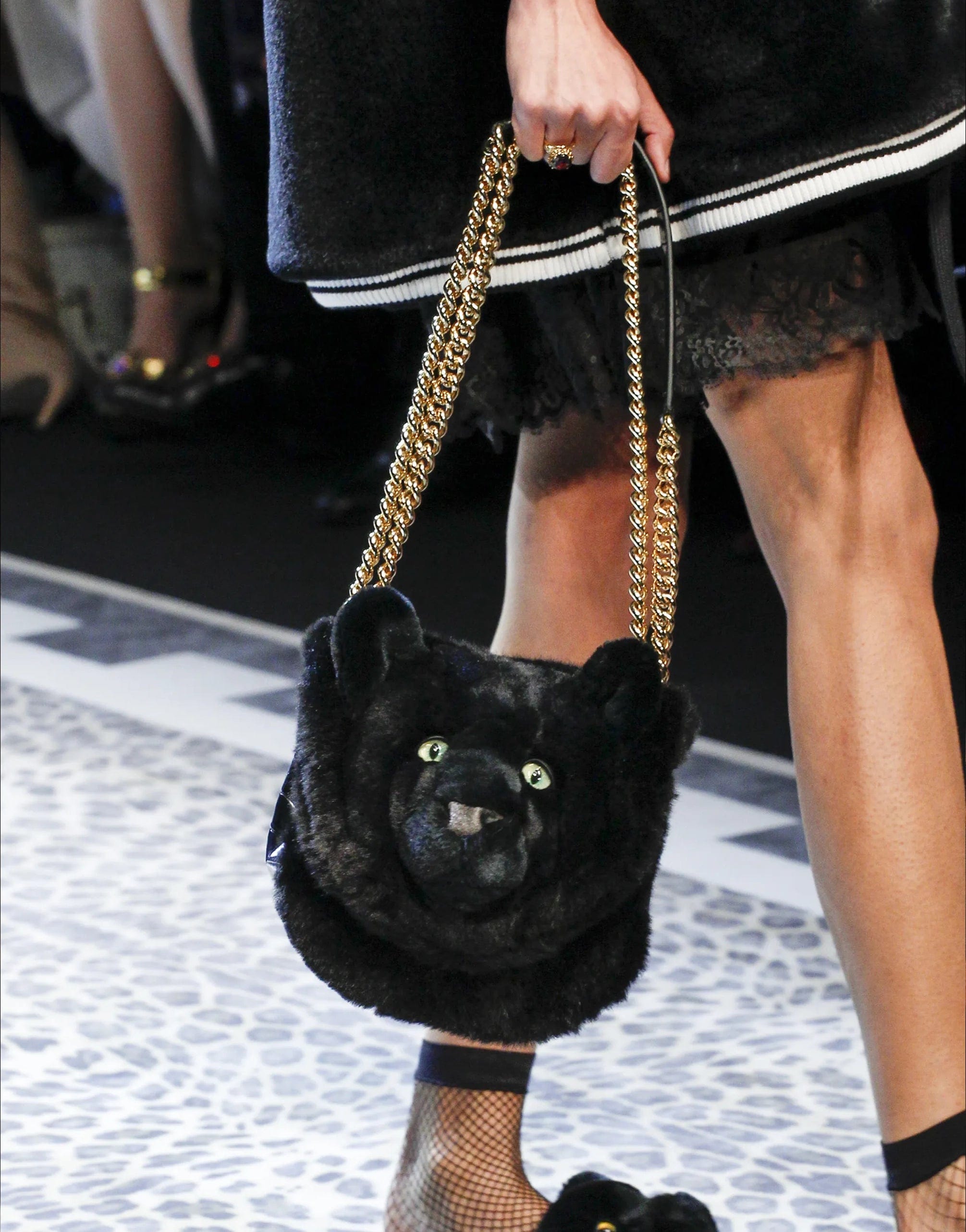 Dolce & Gabbana DG Millennials Panther Face Shoulder Bag