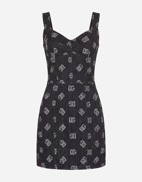 d&g denim dress self-portrait - Flared Mini Made in Italy. Dolce & Gabbana DG Monogram