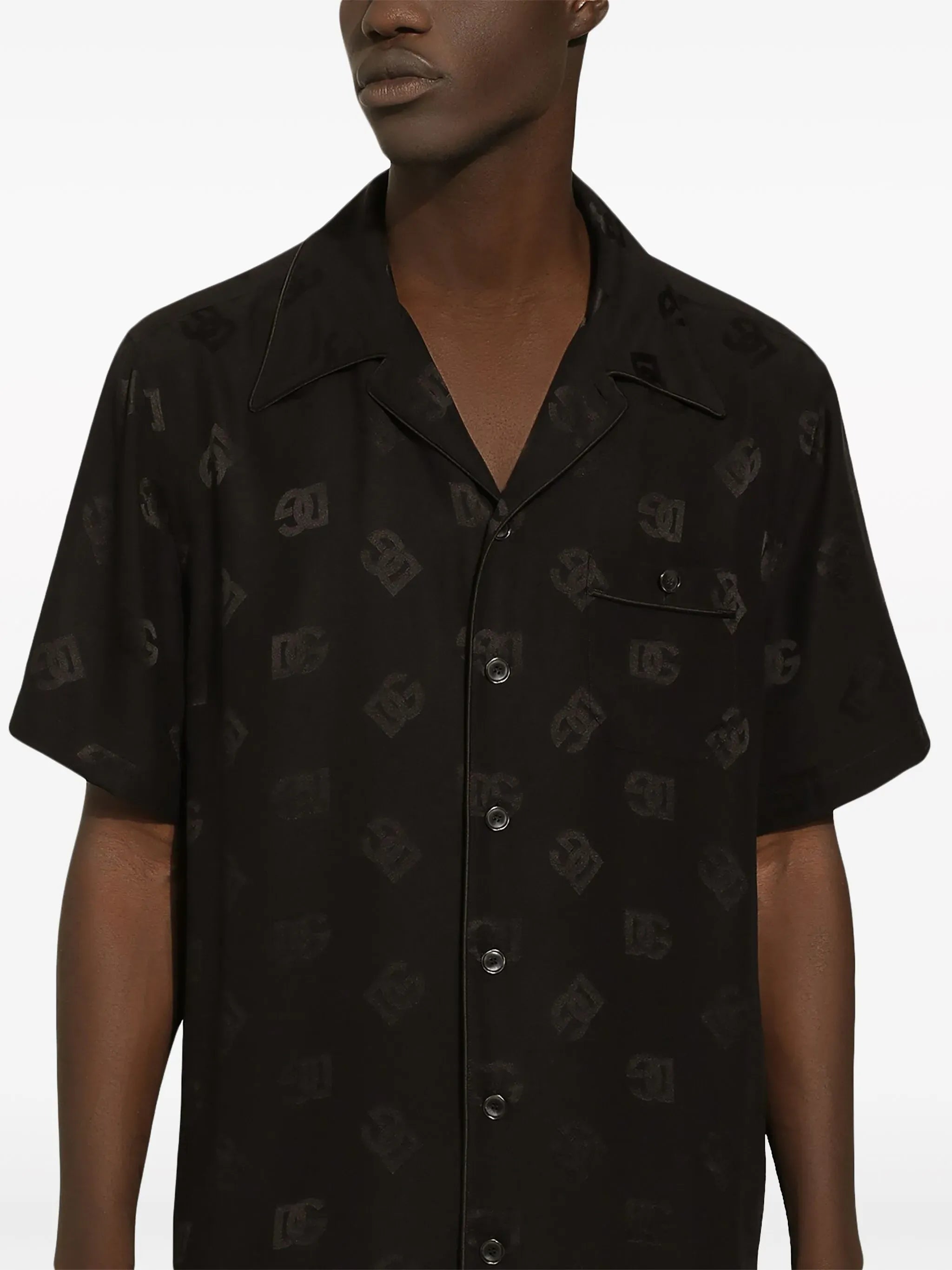 Dolce & Gabbana Dolce & Gabbana DG Monogram Jacquard Silk Hawaiian Shirt