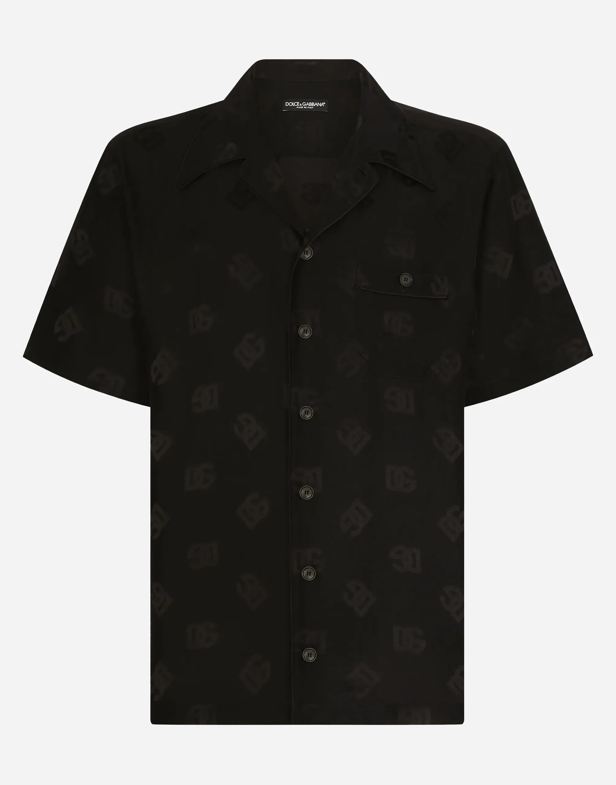 Dolce & Gabbana Dolce & Gabbana DG Monogram Jacquard Silk Hawaiian Shirt