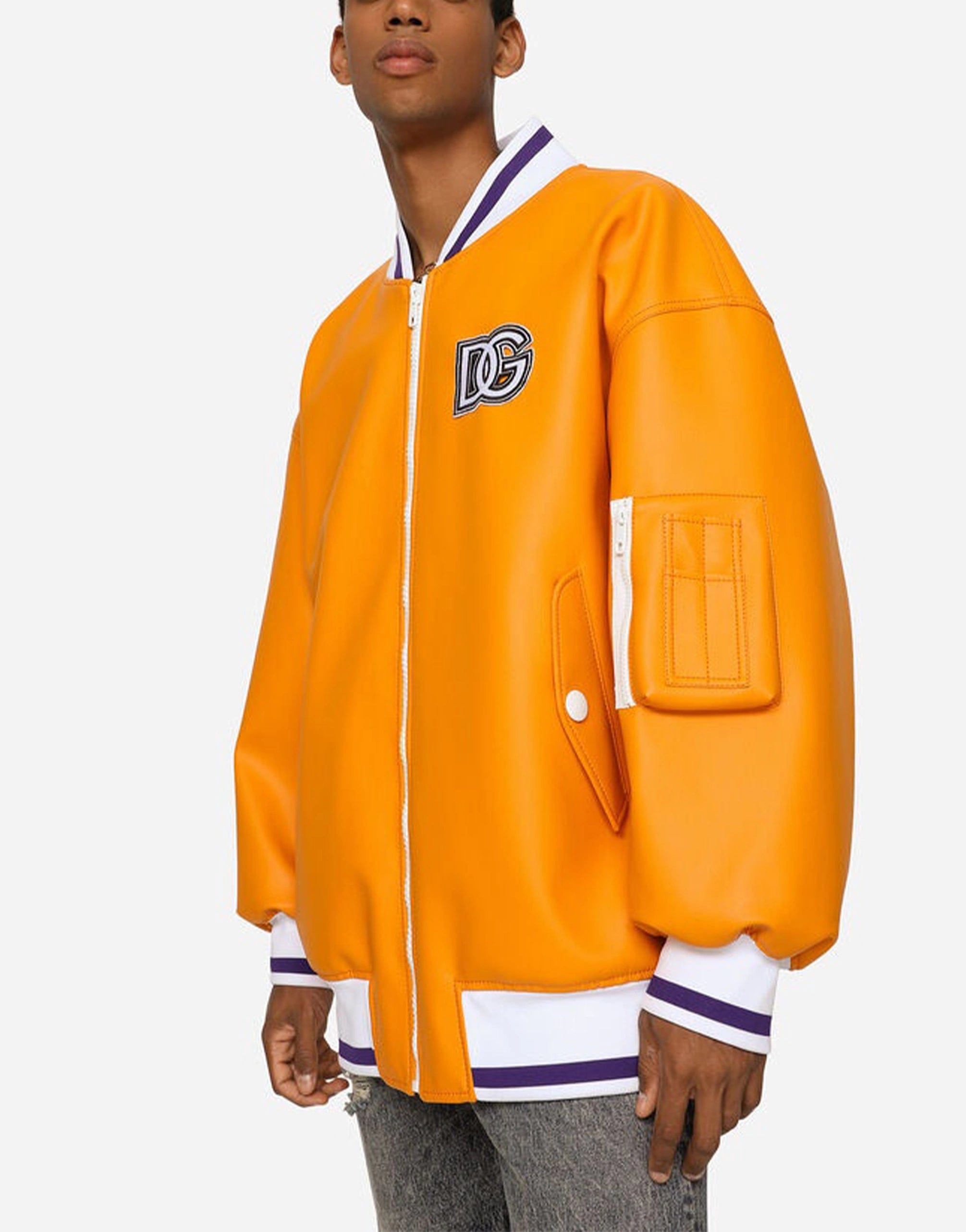 Dolce&Gabbana DGパッチフェイクレザージャケット | Sendegaro US Dolce&Gabbana DGパッチフェイクレザージャケット | Sendegaro US