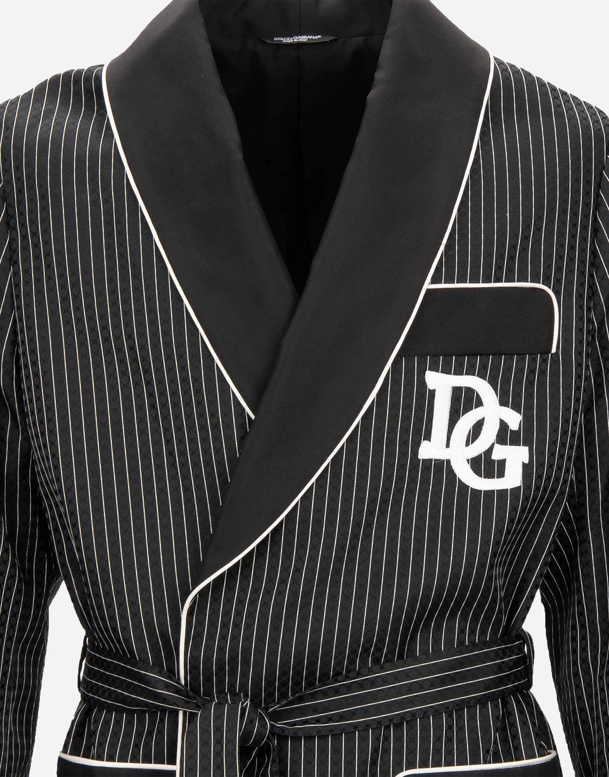 DG Patch Striped Jacquard Robe
