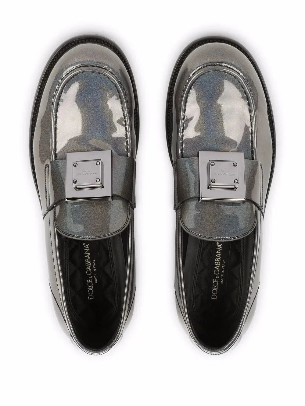 Dolce & Gabbana DG-Plaque Coated Loafers