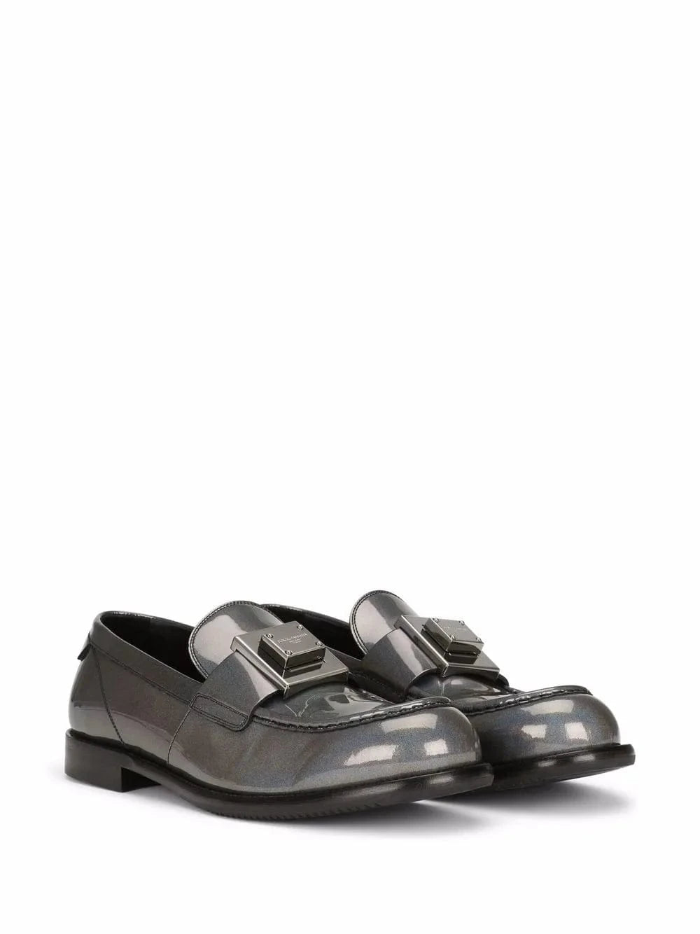 Dolce & Gabbana DG-Plaque Coated Loafers