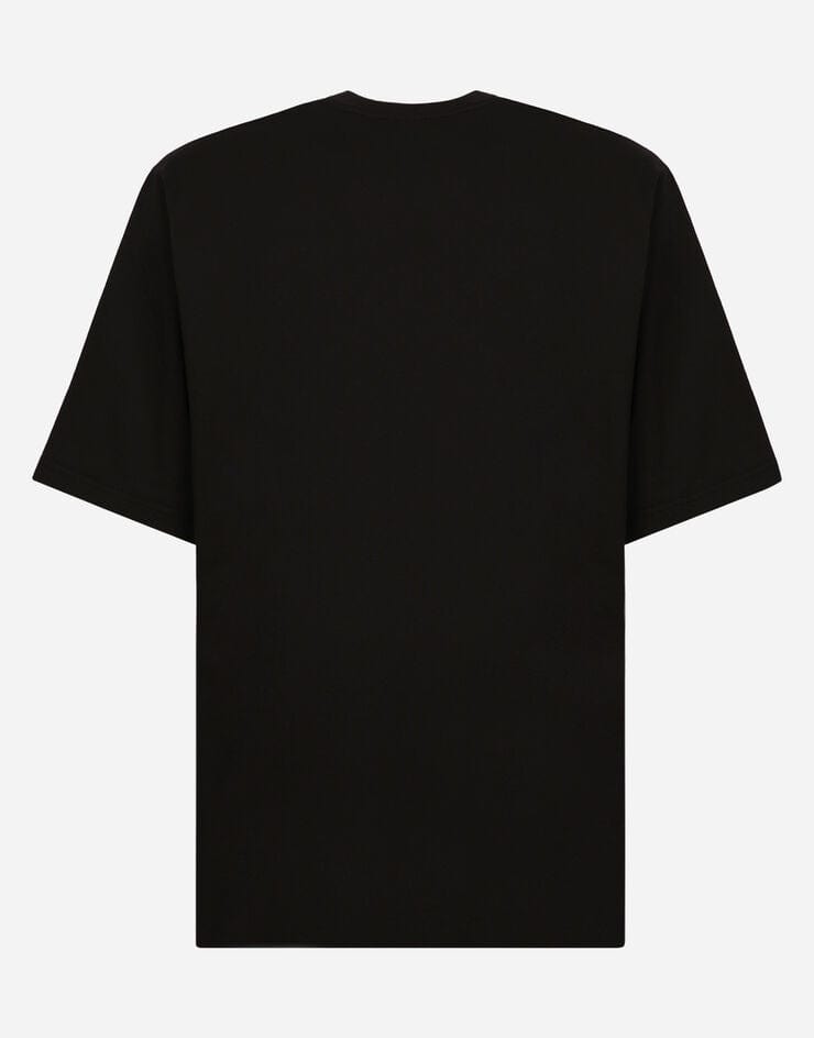 Dolce Gabbana Camiseta de algodón negra DG Print Sendegaro AR
