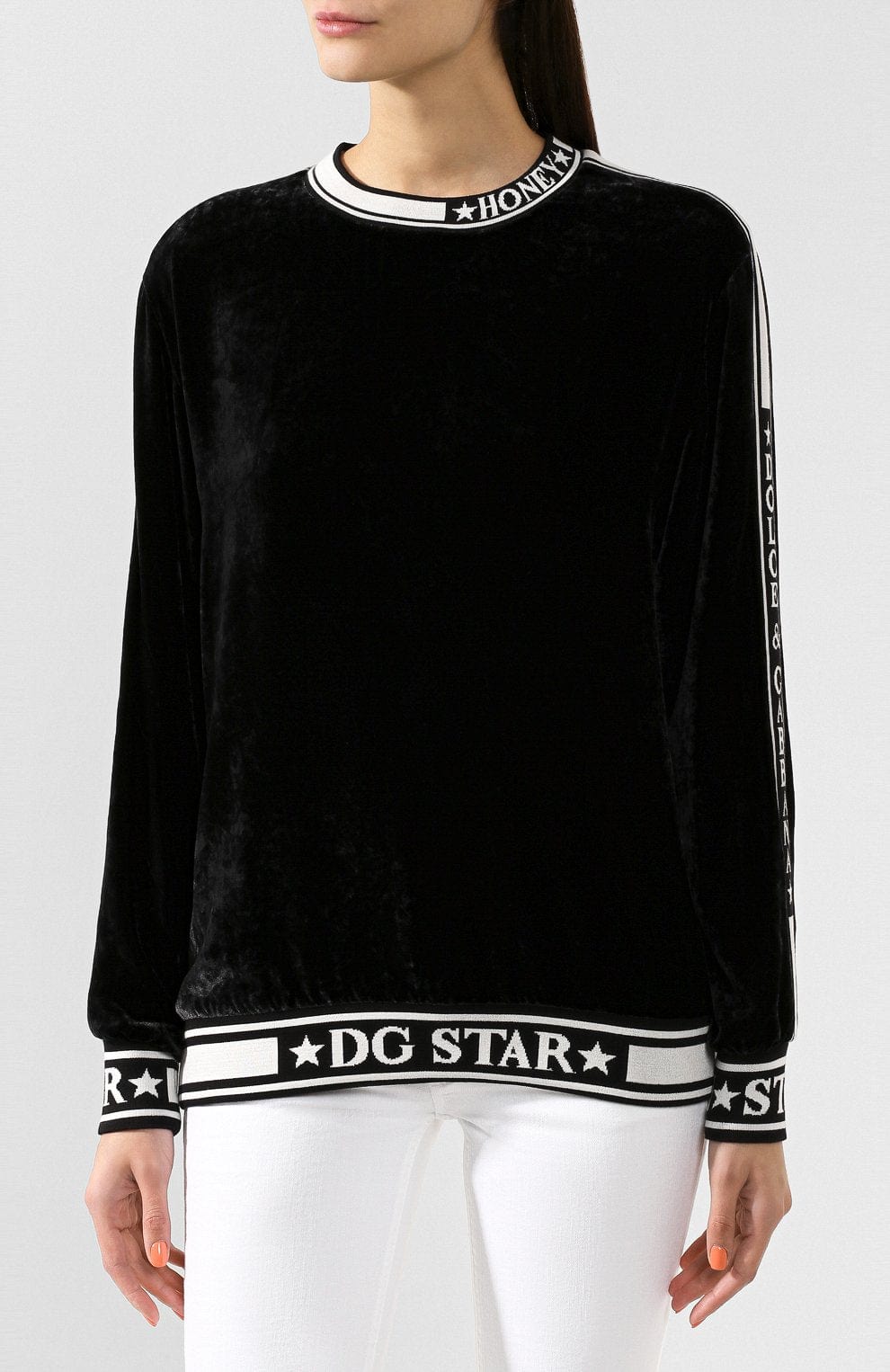 Dolce & Gabbana DG Star Velvet Sweatshirt