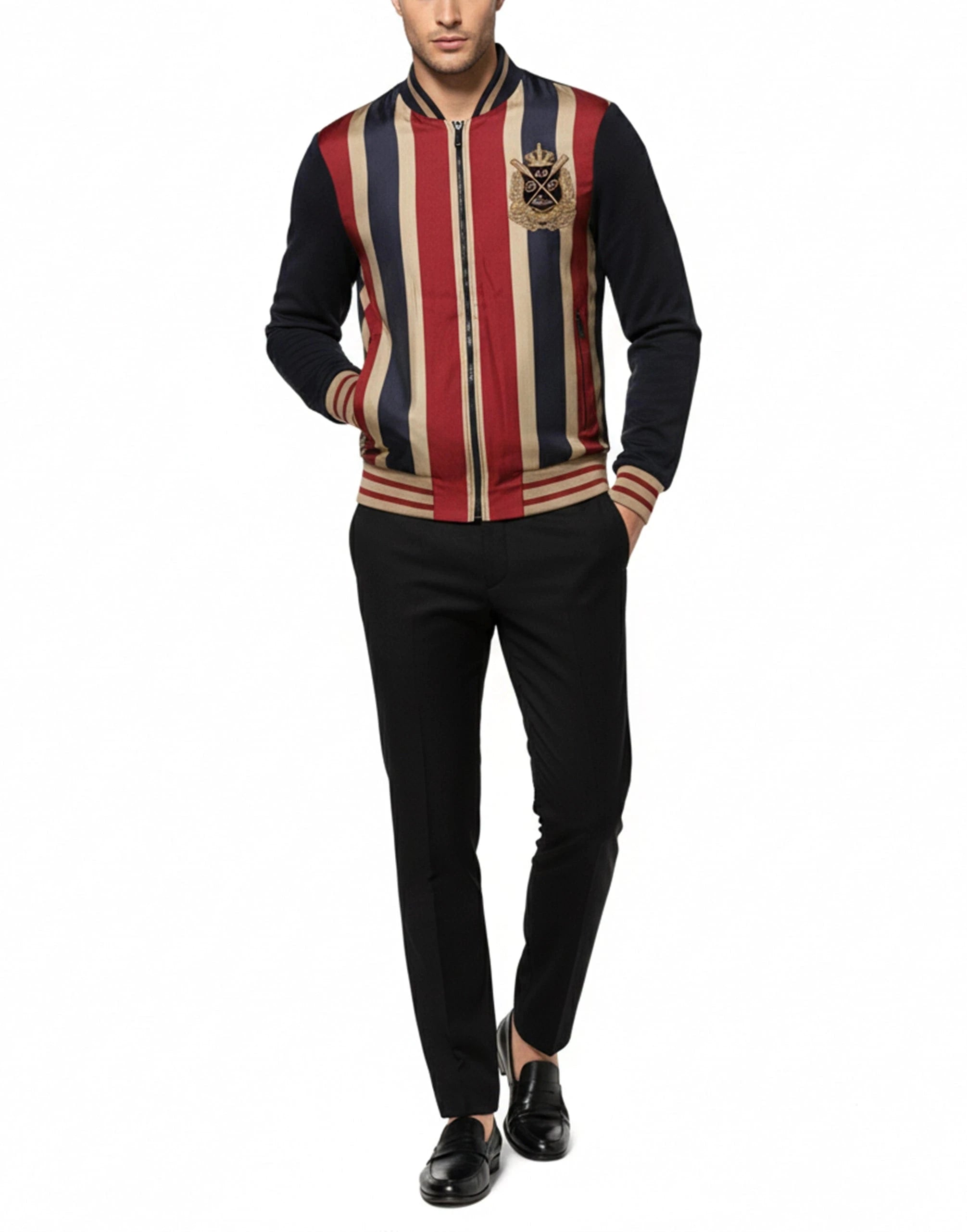 Dolce & Gabbana #DGMillennials Striped Bomber Jacket