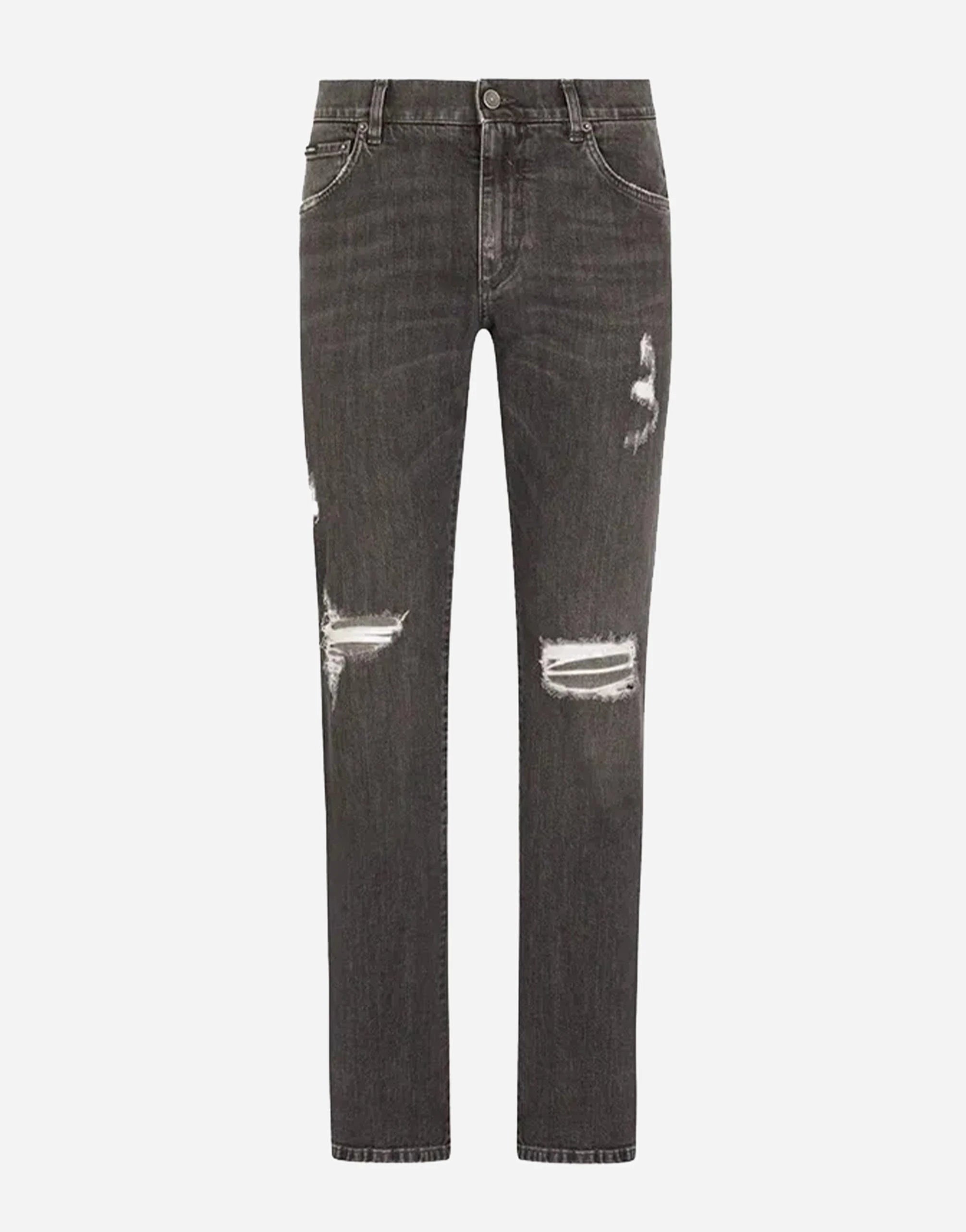 Dolce & Gabbana Distressed Cotton Slim Jeans