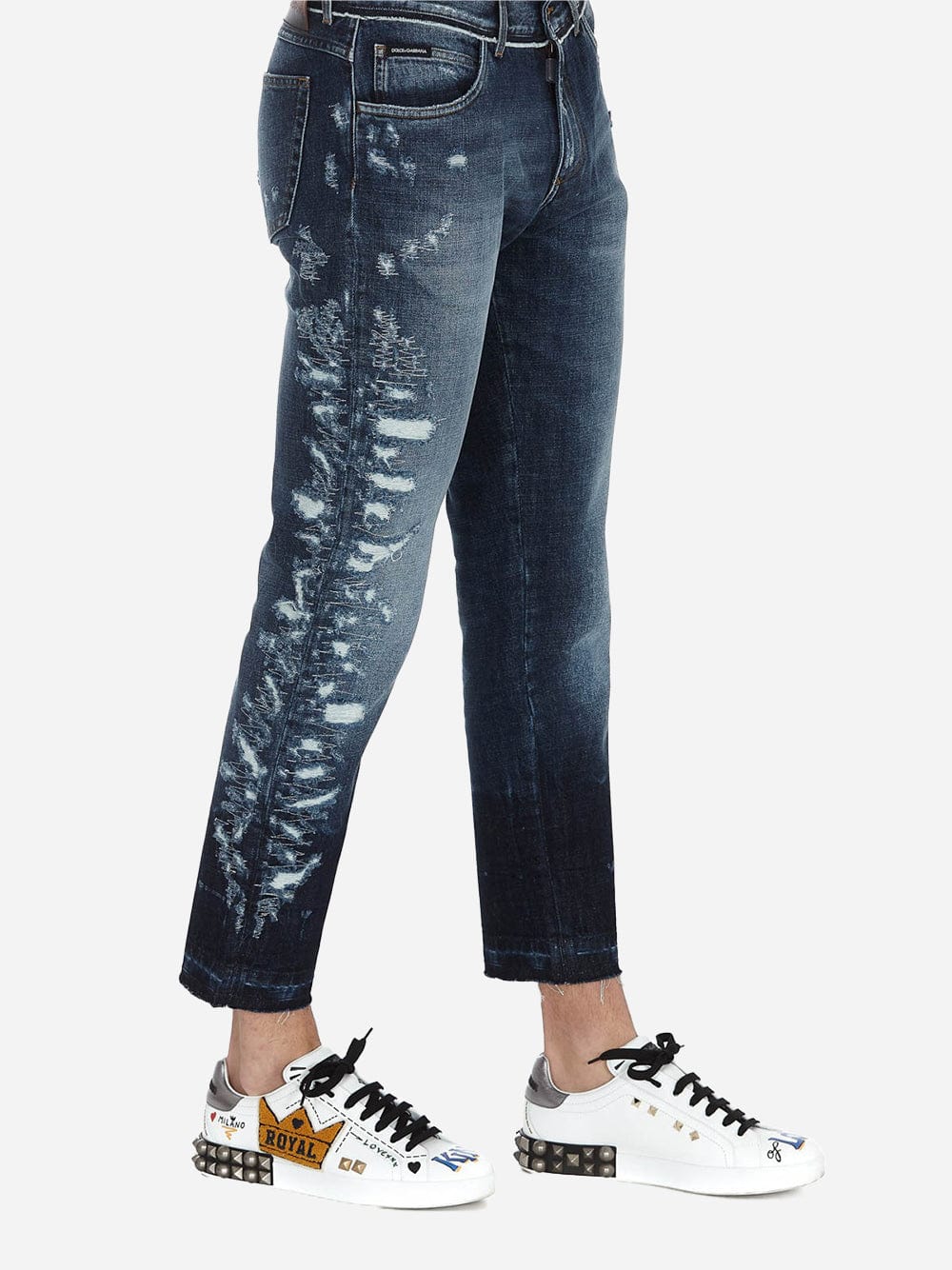 Dolce & Gabbana Distressed Effect Cropped Jeans