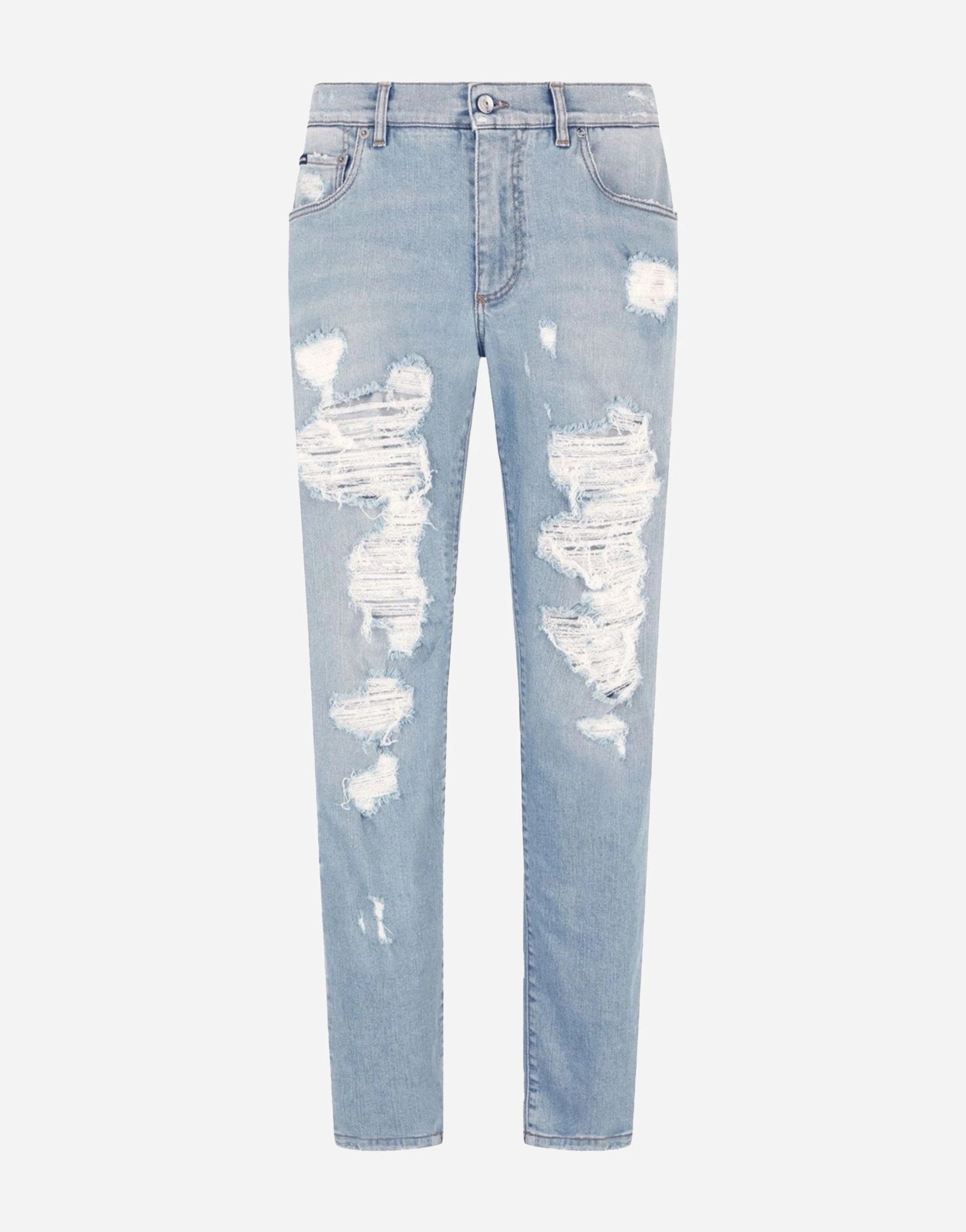 Dolce & Gabbana Distressed Straight Cut Jeans