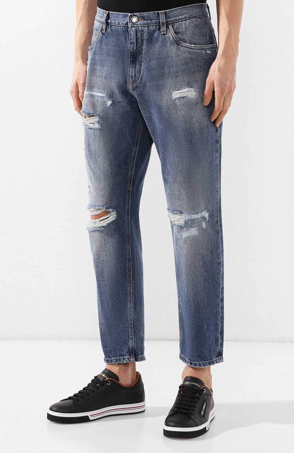 Dolce & Gabbana 苦しんでいるストレートフィットのコットン