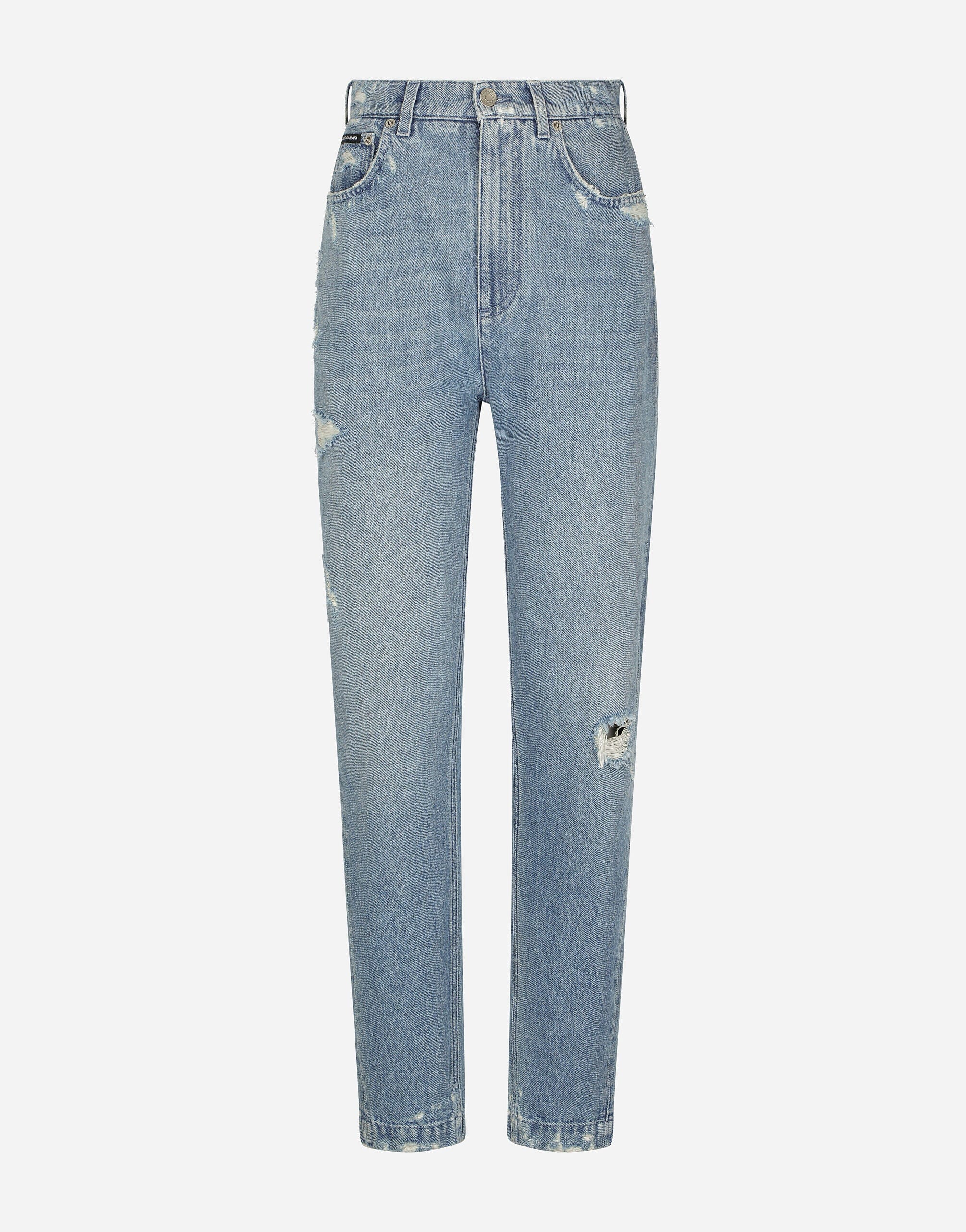 Dolce & Gabbana Distressed Straight-Leg Jeans