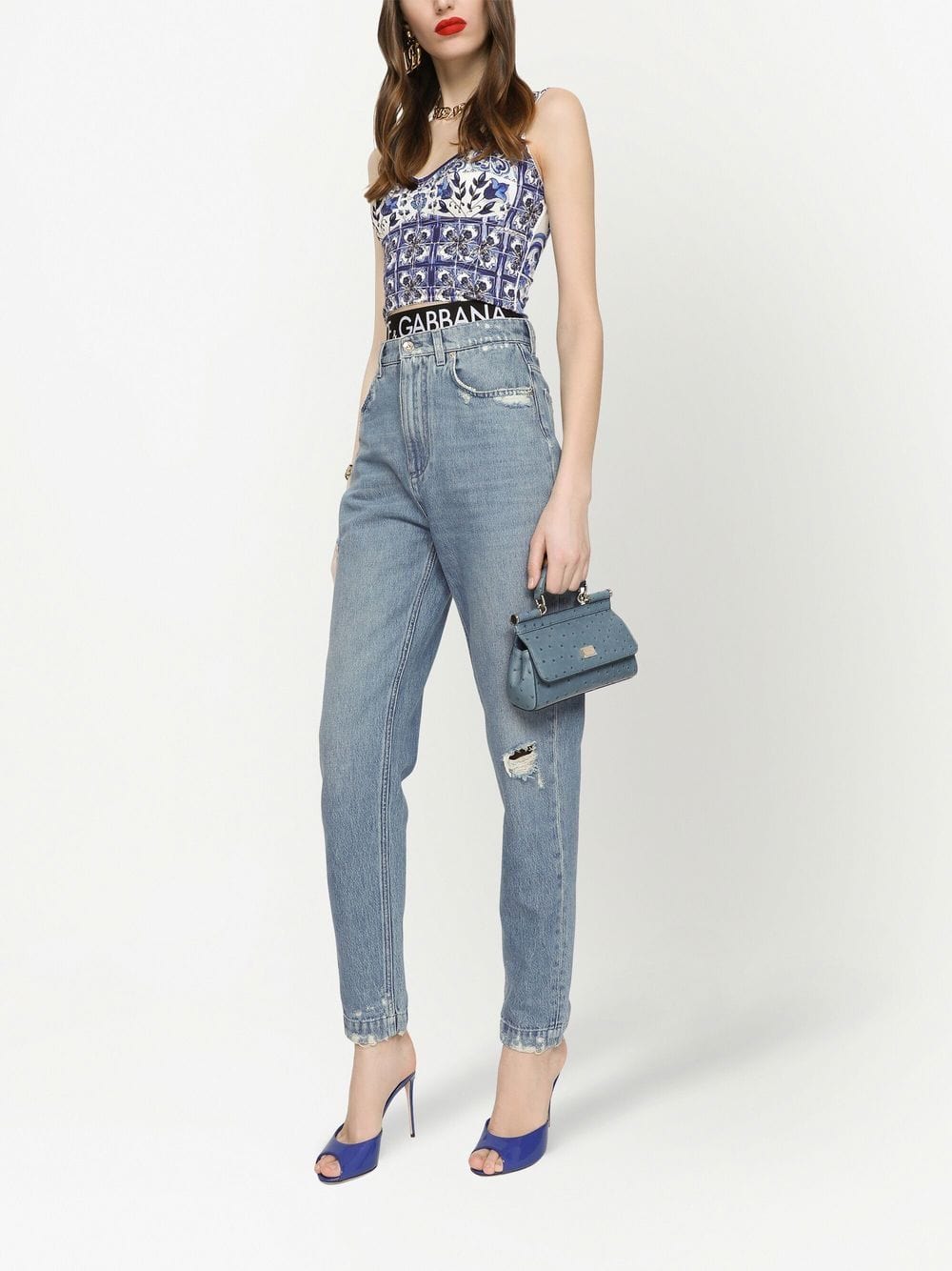 Dolce & Gabbana Distressed Straight-Leg Jeans