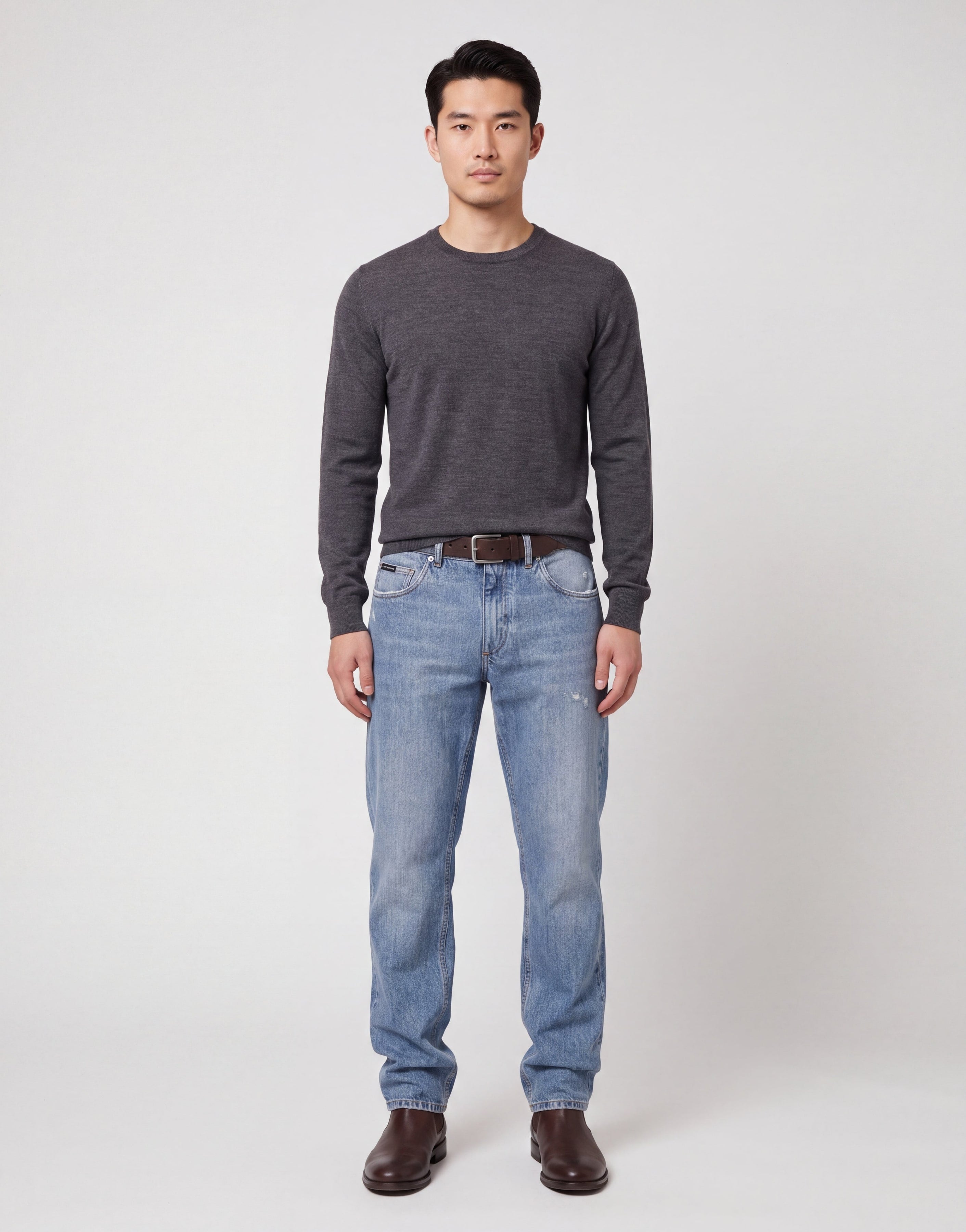 Distressed Straight-Leg Jeans - alternate view