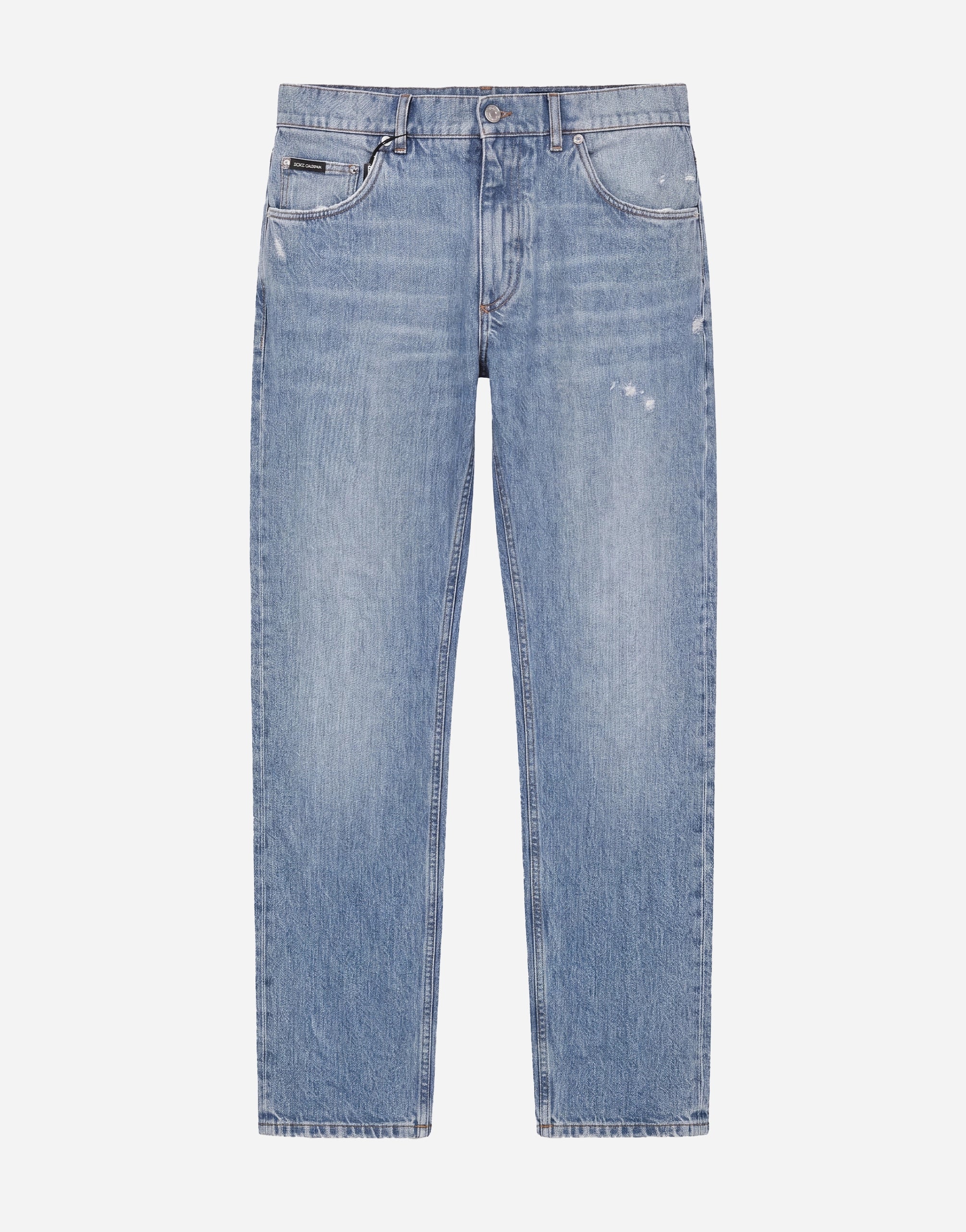 Dolce & Gabbana Distressed Straight-Leg Jeans