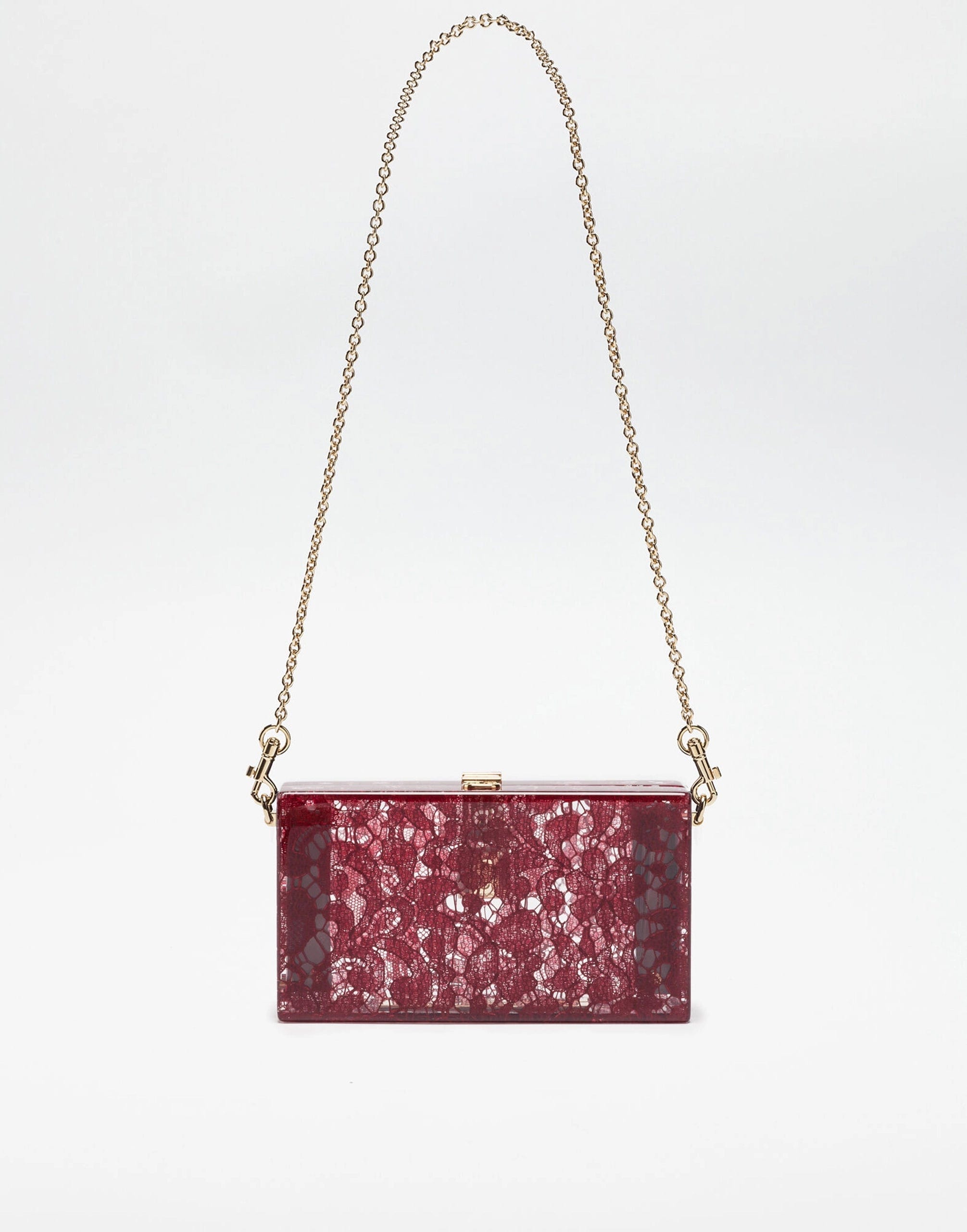 Dolce & Gabbana Dark Plexiglass Taormina Lace Clutch Borse Bag Box