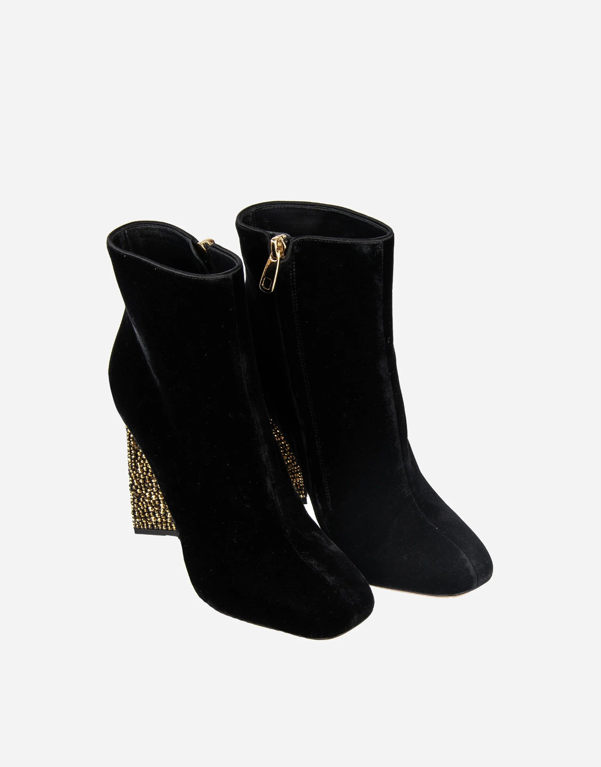 Dolce & Gabbana Dolce & Gabbana Embellished Velvet Ankle Boots