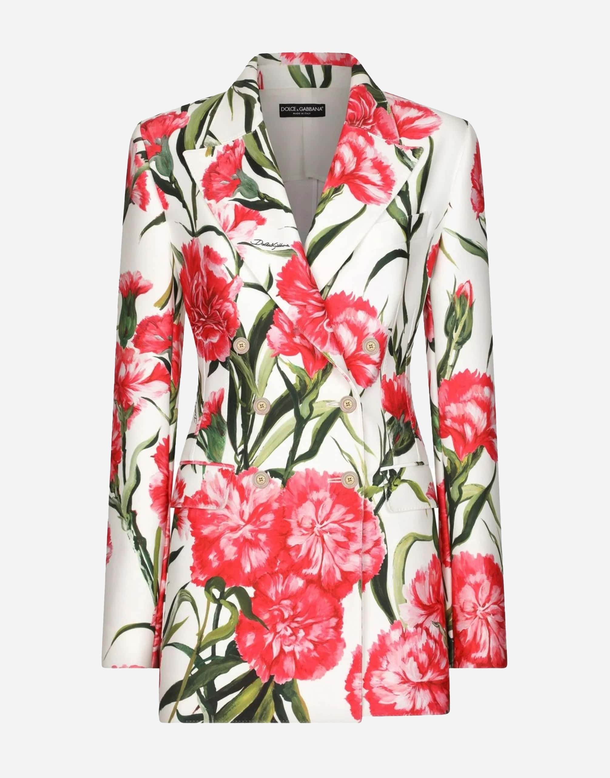 Dolce & Gabbana Double-Breasted Floral-Print Blazer