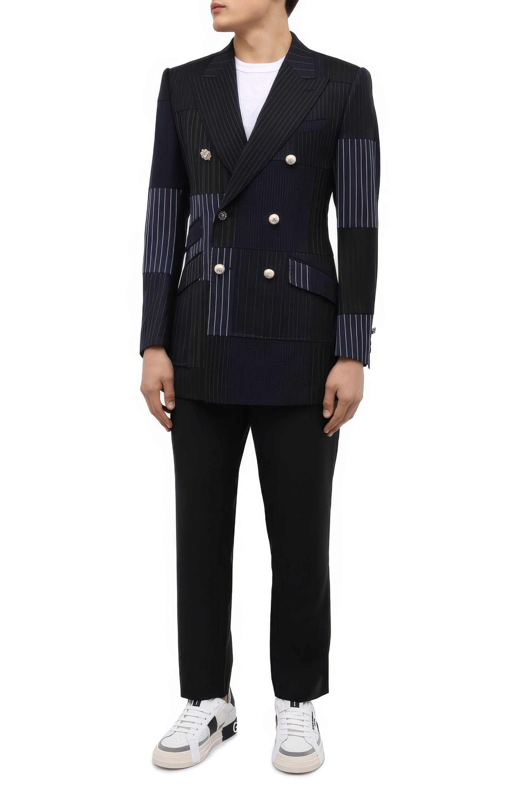 Dolce & Gabbana Double-Breasted Patchwork Suit Jacket