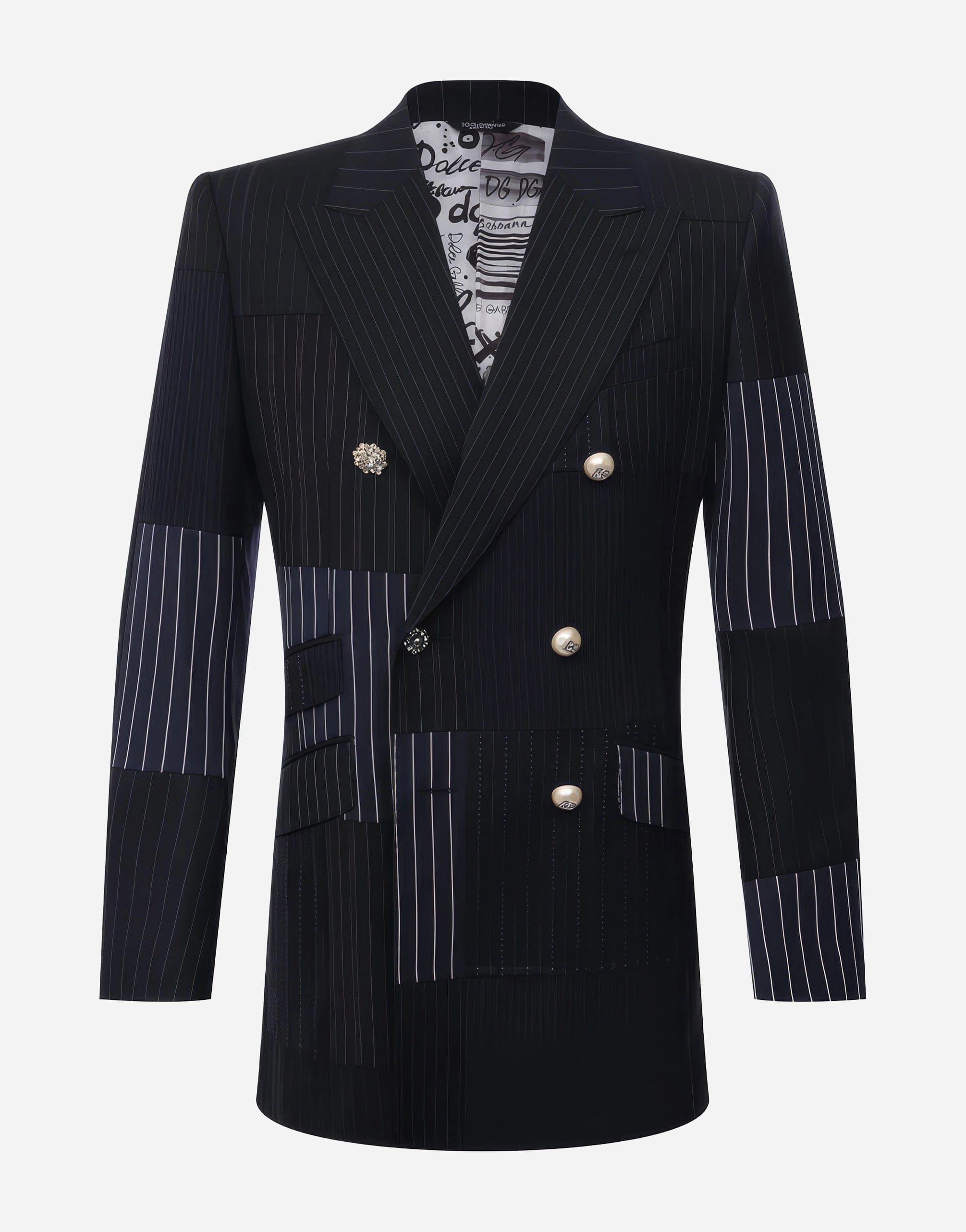 Dolce & Gabbana Double-Breasted Patchwork Suit Jacket