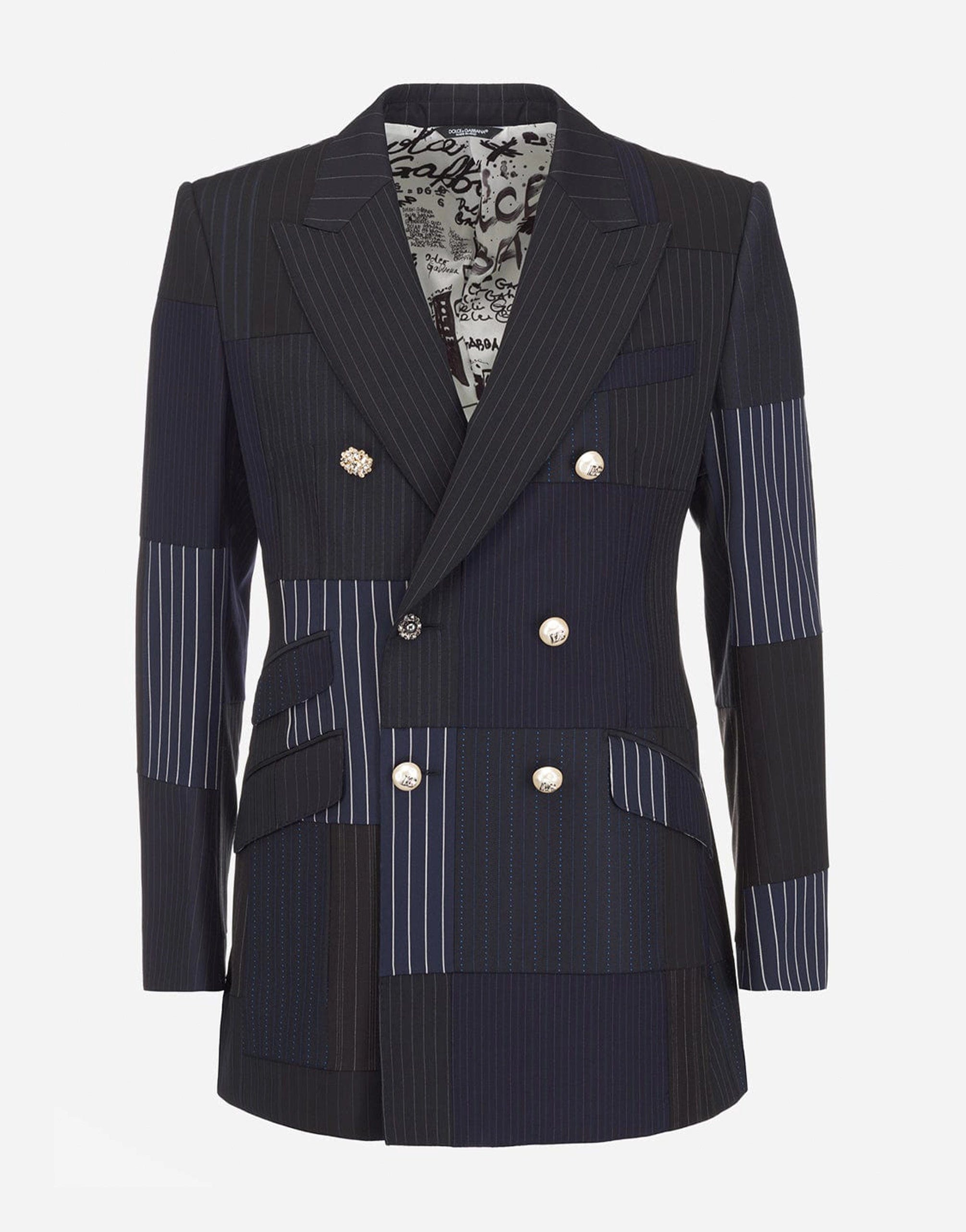 Dolce & Gabbana Double-Breasted Patchwork Suit Jacket