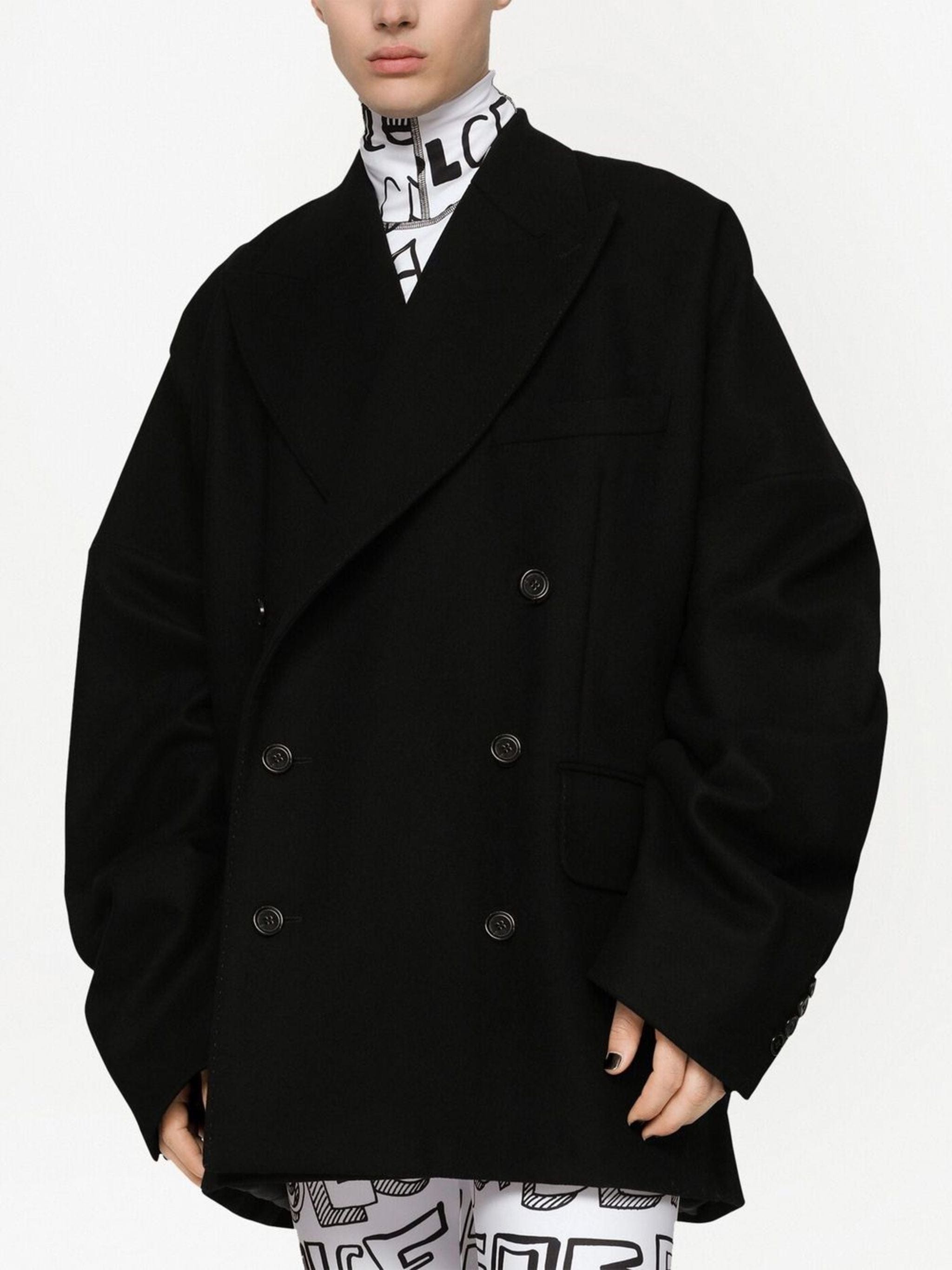 Dolce & Gabbana Double-Breasted Wool-Silk Coat