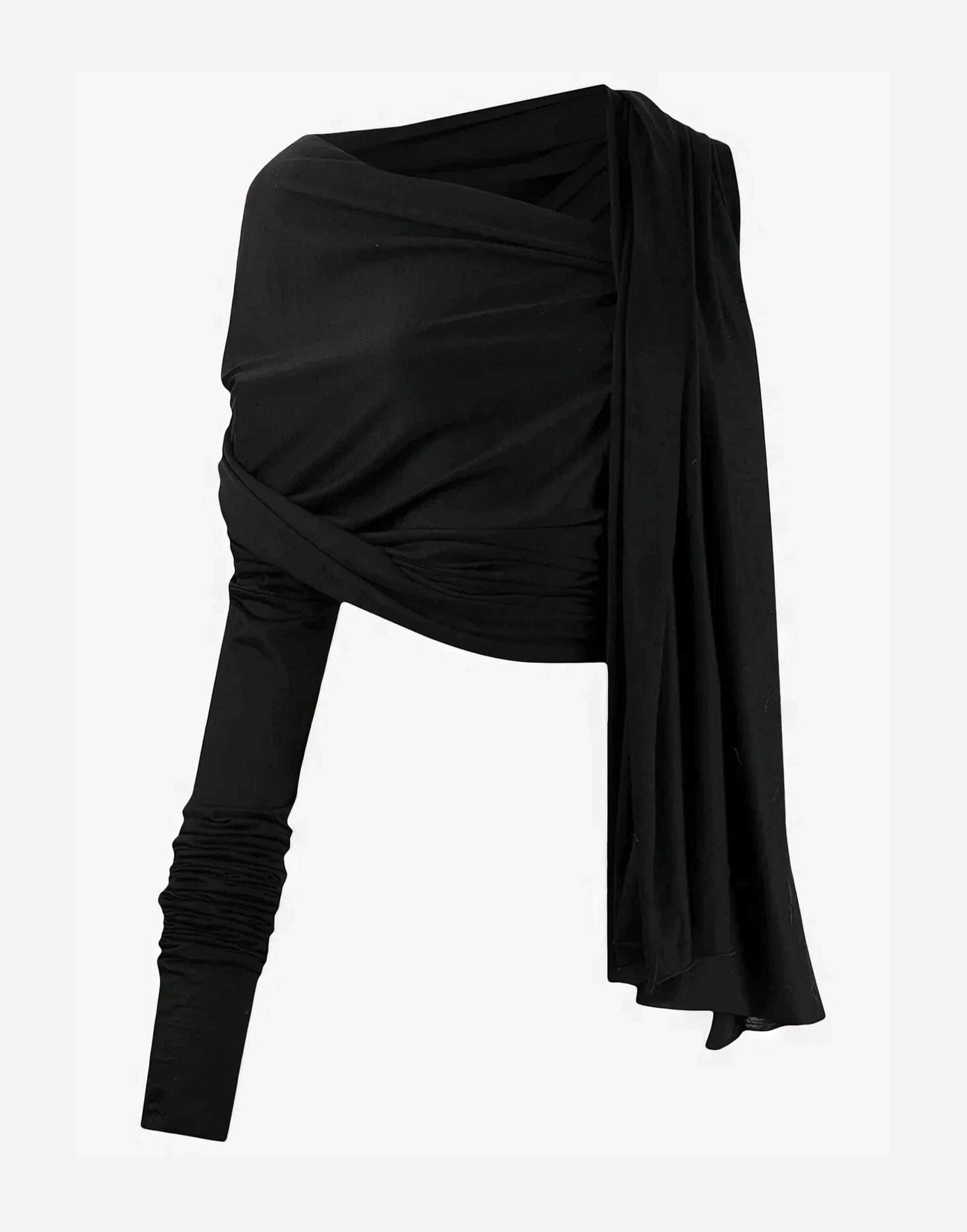 Dolce & Gabbana Draped Asymmetric Wool Top