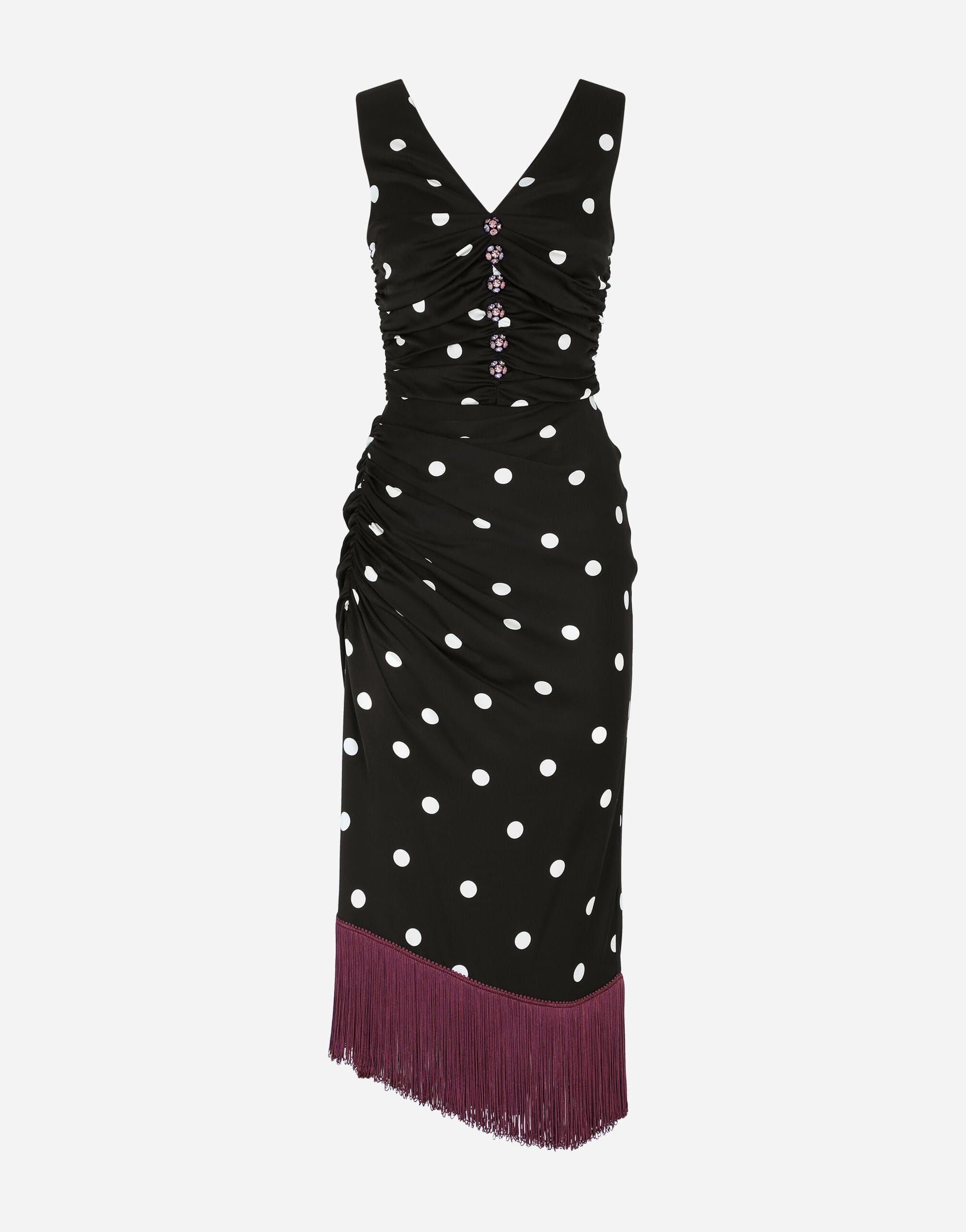 Dolce & Gabbana Draped Dress In Polka-Dot Print