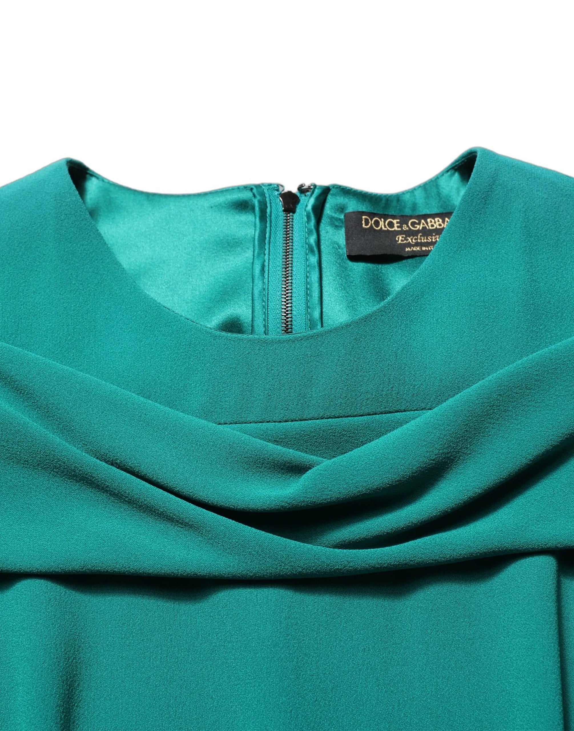 Dolce & Gabbana Draped Neck Long Sleeve Maxi Dress