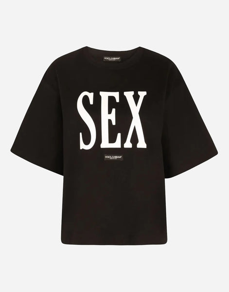 あきと！DOLCE & GABBANAクロステープデザインTシャツ48サイ Dolce & Gabbana Drop-Shoulder T-Shirt | Sendegaro KR